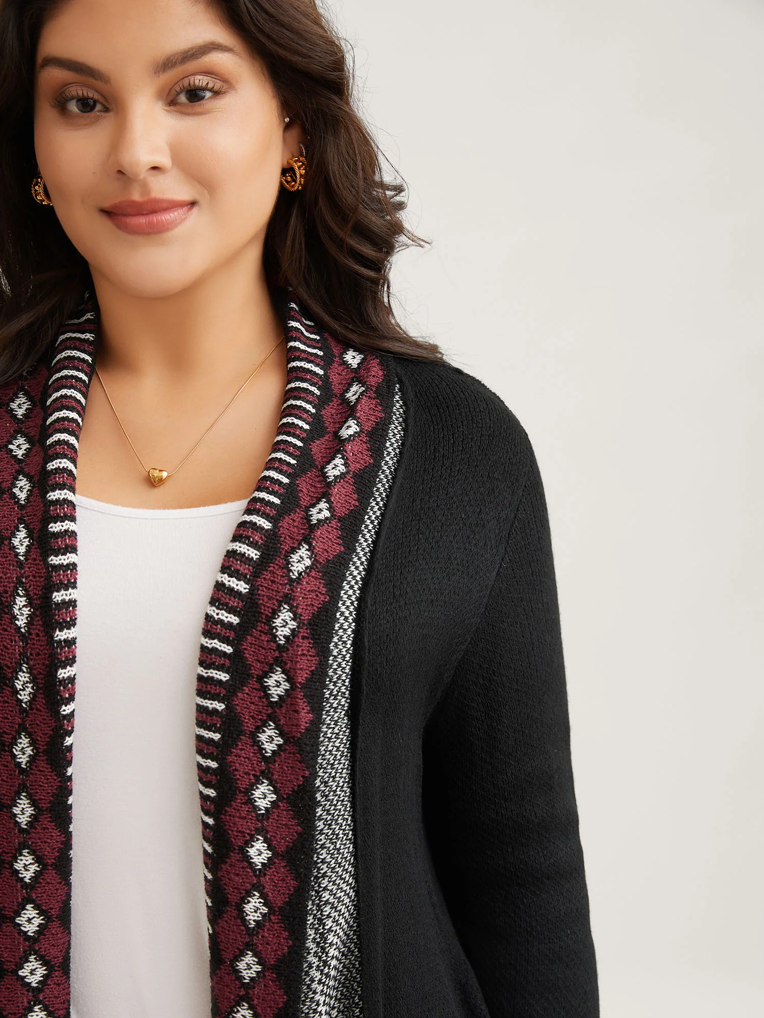 Bandana Print Fringe Trim Maxi Cardigan - Image 2