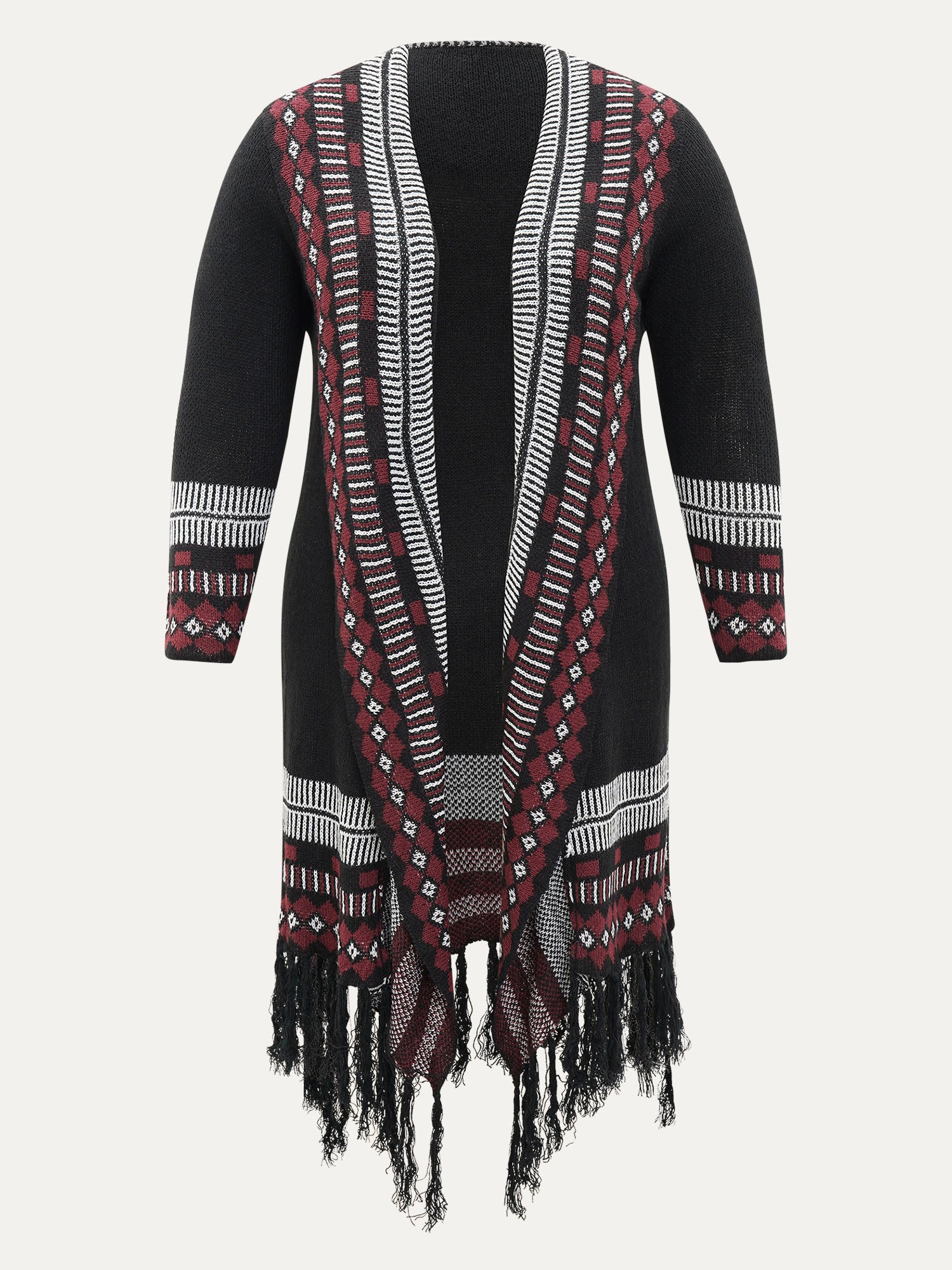 Bandana Print Fringe Trim Maxi Cardigan - Image 5