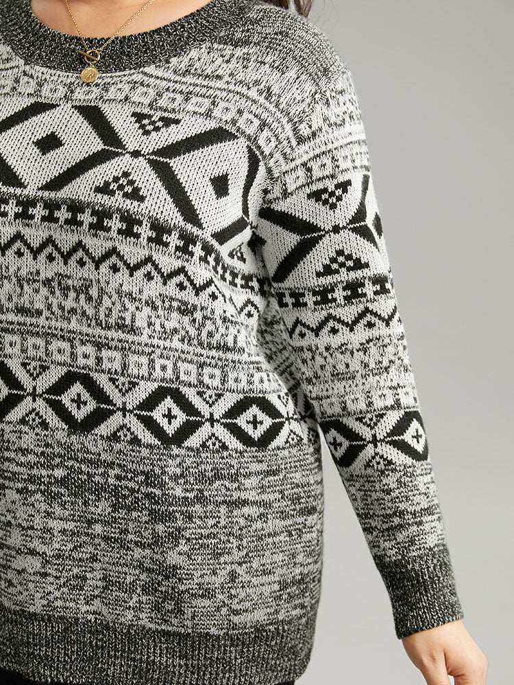 Bandana Print Heather Loose Pullover - Image 6