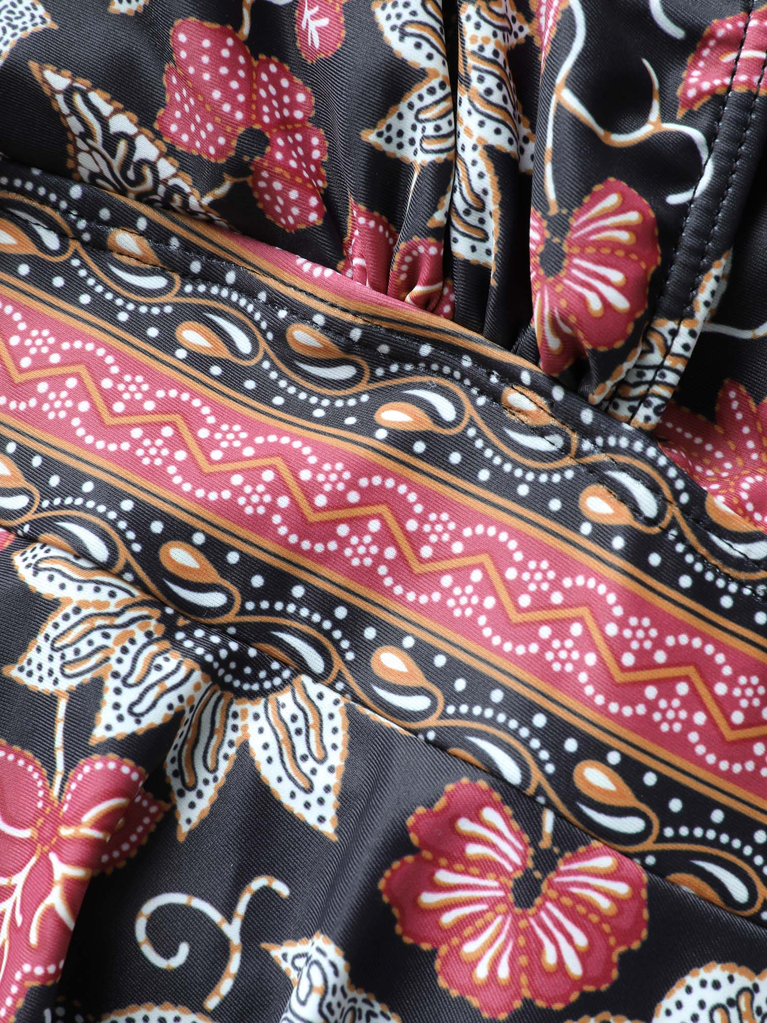Bandana Print Overlap Collar Swim Dress - Image 5