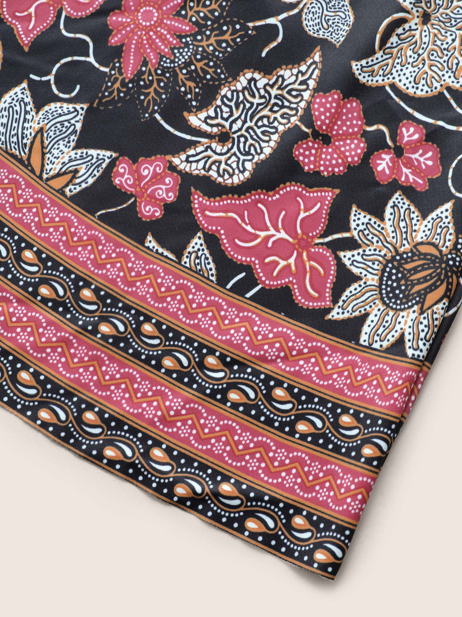 Bandana Print Overlap Collar Swim Dress - Image 6