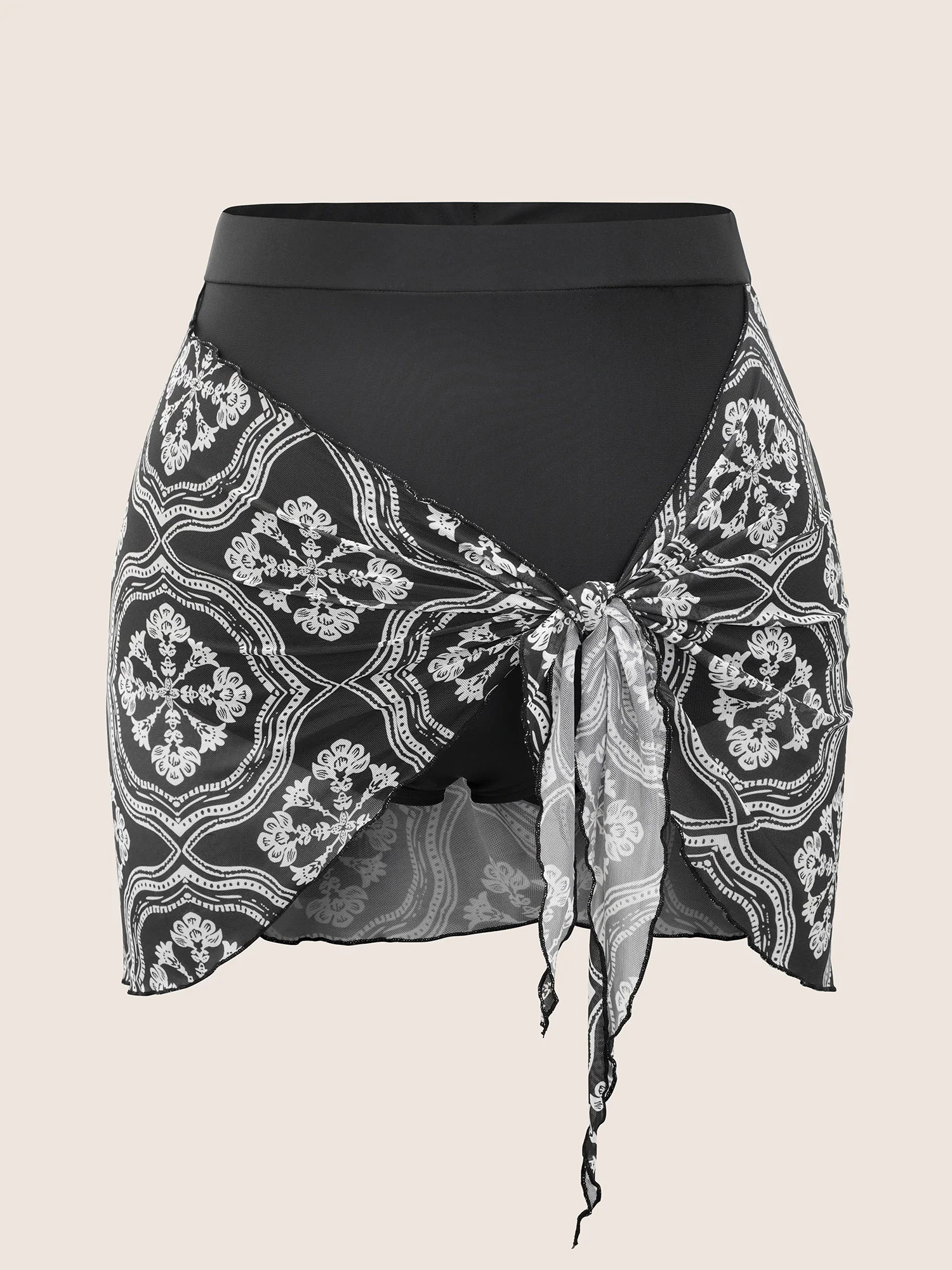 Bandana Print Patchwork Bowknot Swim Bottom - Image 6