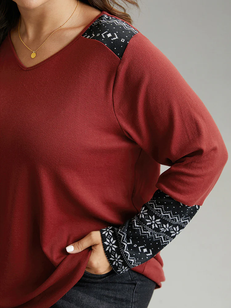 Bandana Print Patchwork Contrast T-shirt - Image 6