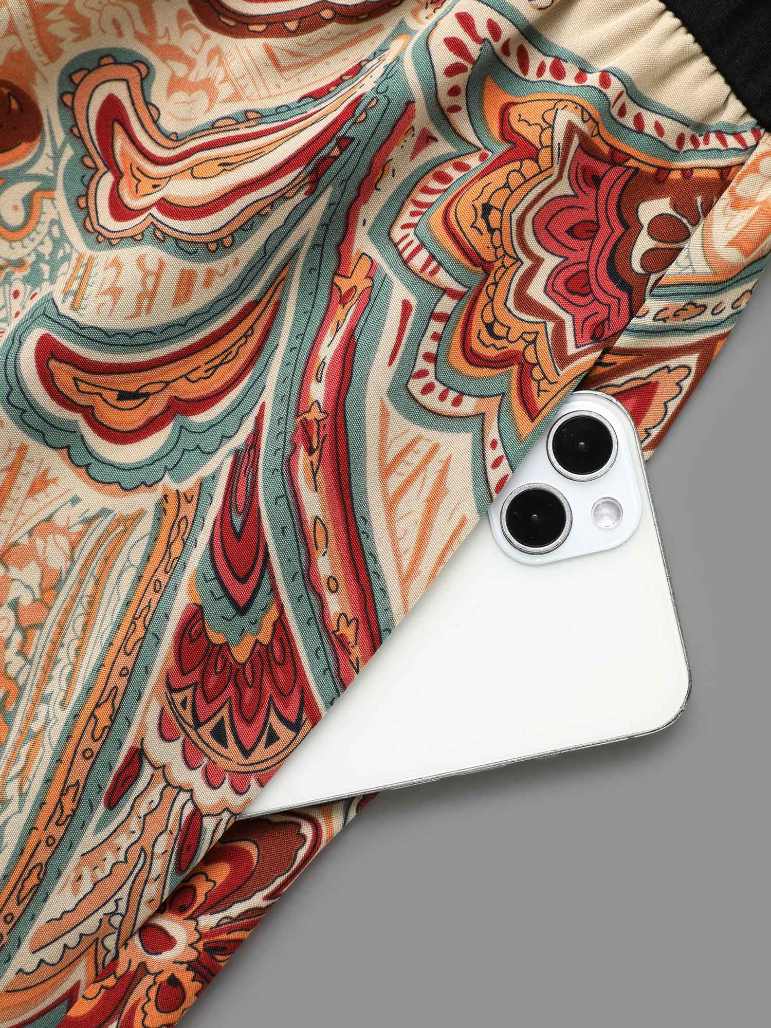 Bandana Print Patchwork Elastic Waist Dress - Image 6