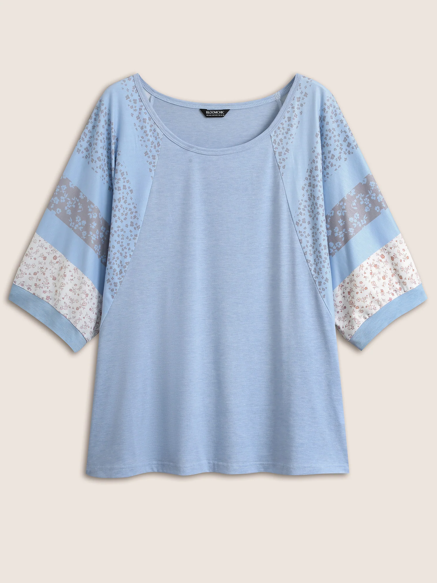 Bandana Print Patchwork Raglan Sleeve T-shirt - Image 6