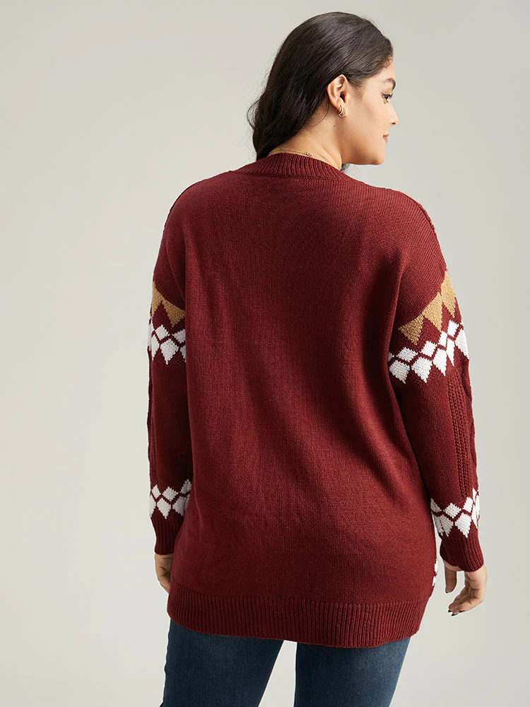 Bandana Print Plisse Button Through Cardigan - Image 2