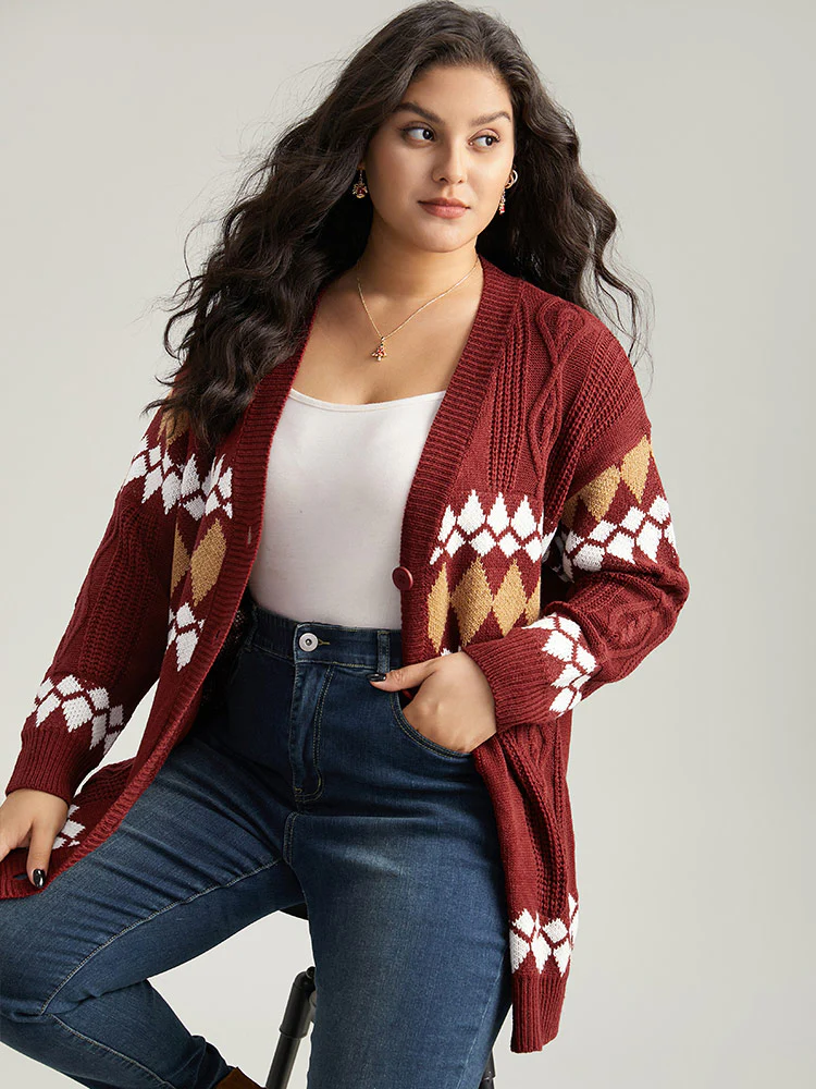 Bandana Print Plisse Button Through Cardigan - Image 3