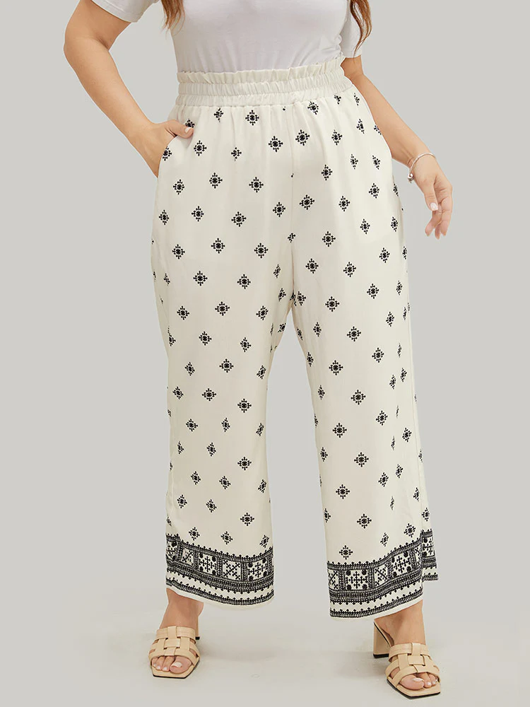 Bandana Print Pocket Paperbag Waist Pants - Image 2