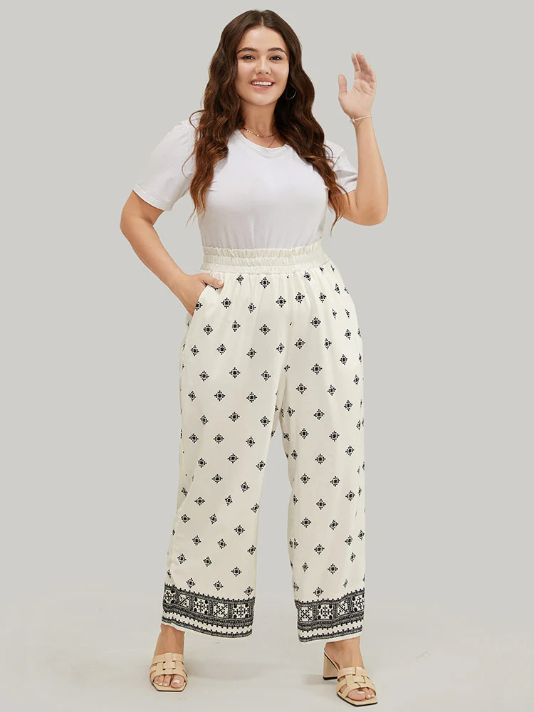 Bandana Print Pocket Paperbag Waist Pants - Image 4