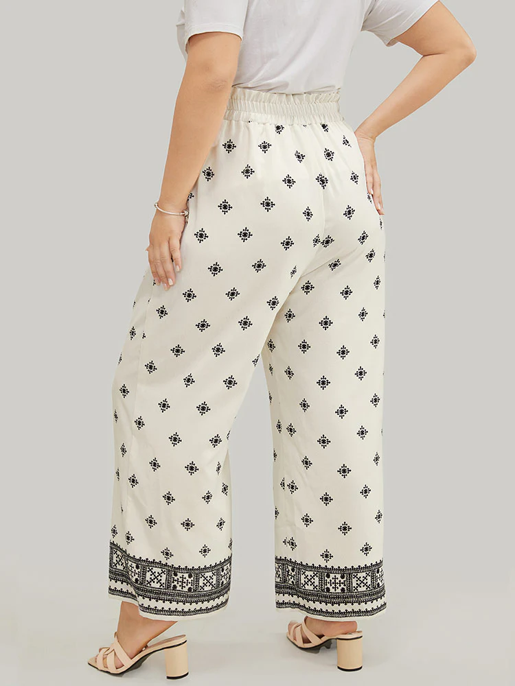 Bandana Print Pocket Paperbag Waist Pants - Image 5