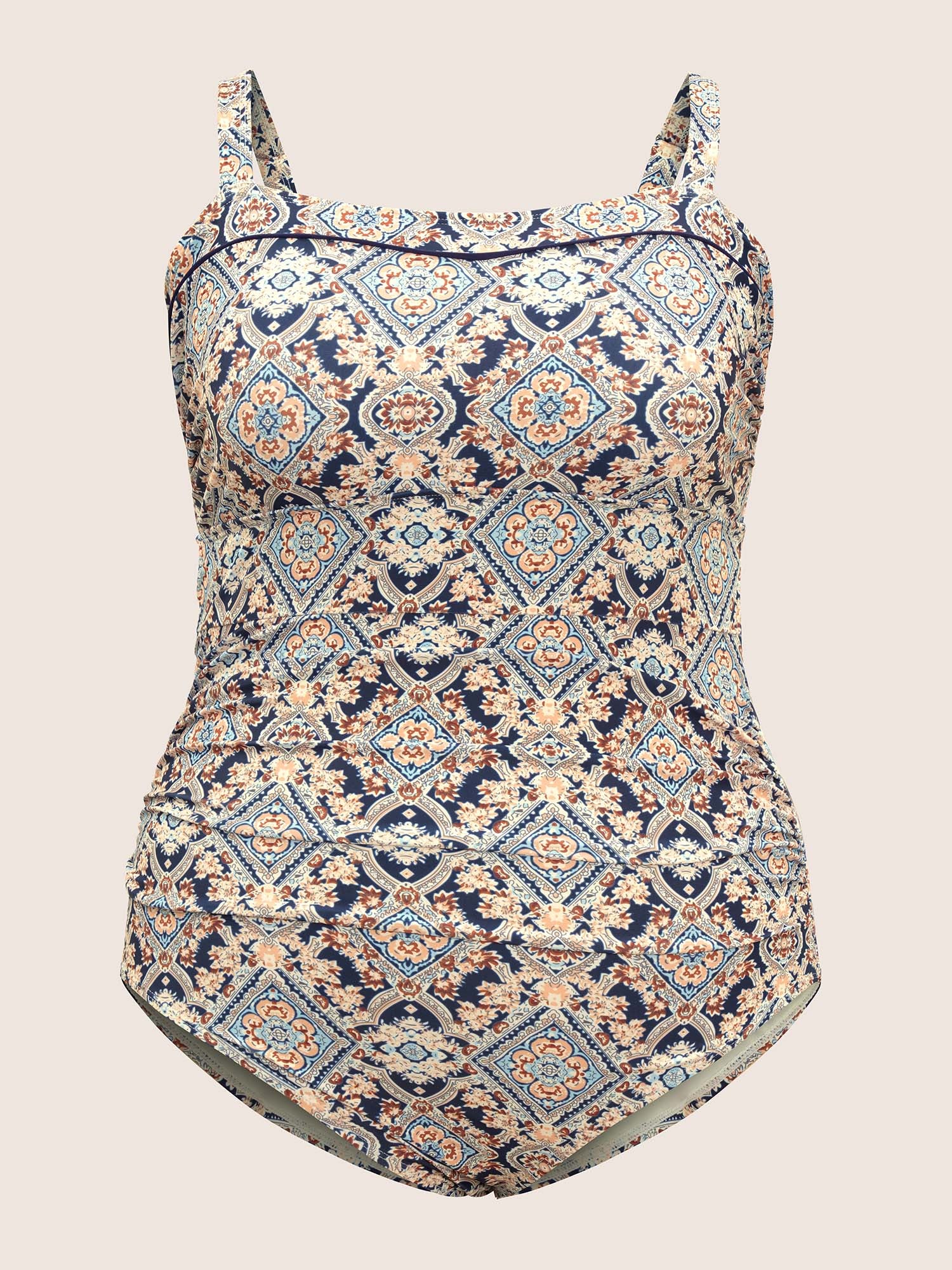 Bandana Print Ruched Cami One Piece Swimsuit - Image 7