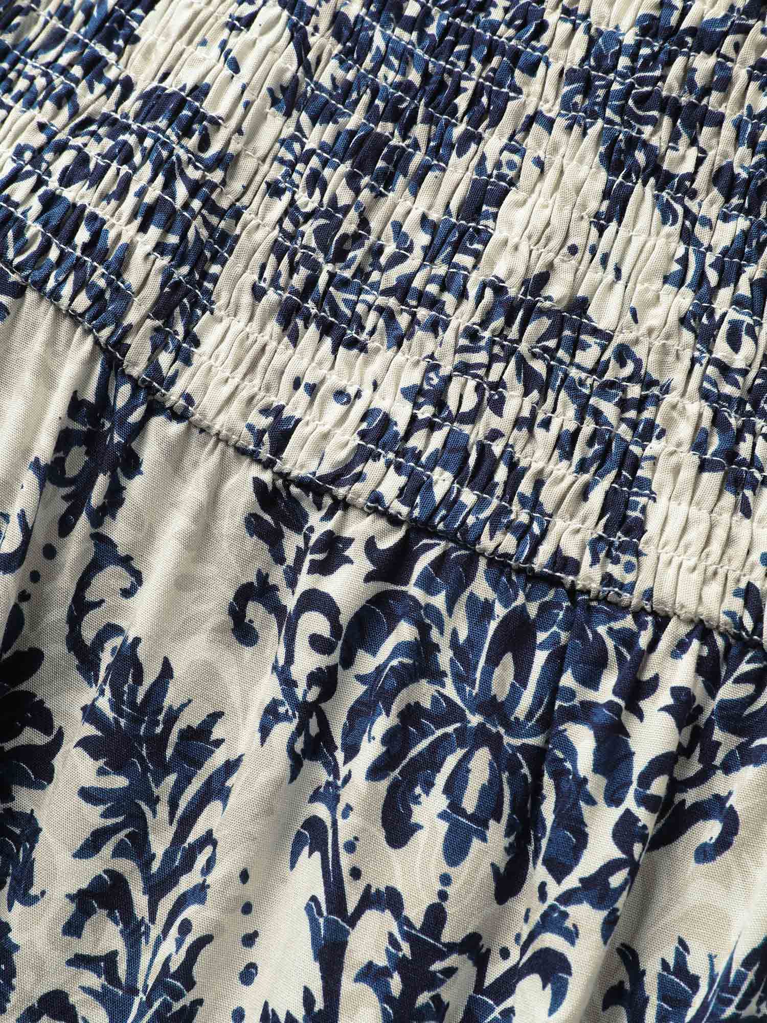 Bandana Print Shirred Off Shoulder Dress - Image 5