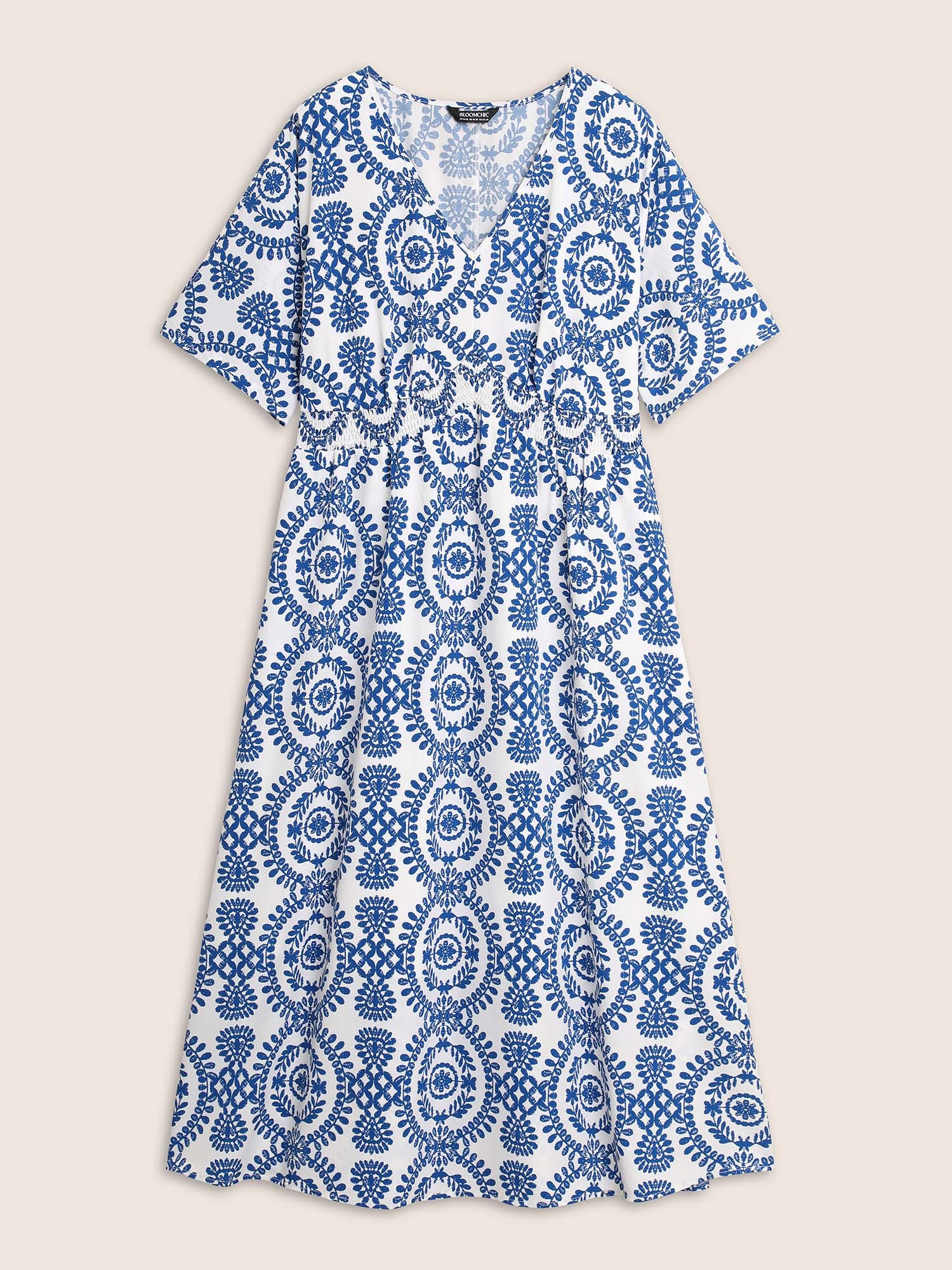 Bandana Print Shirred Split Side Maxi Dress - Image 8
