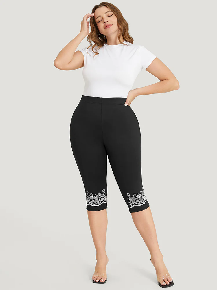 Bandana Print Skinny Knee Leggings - Image 3