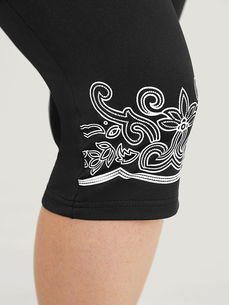 Bandana Print Skinny Knee Leggings - Image 4