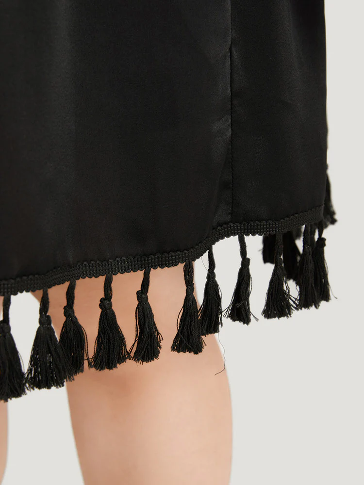 Bandana Print Tassels Trim Open Front Kimono - Image 6