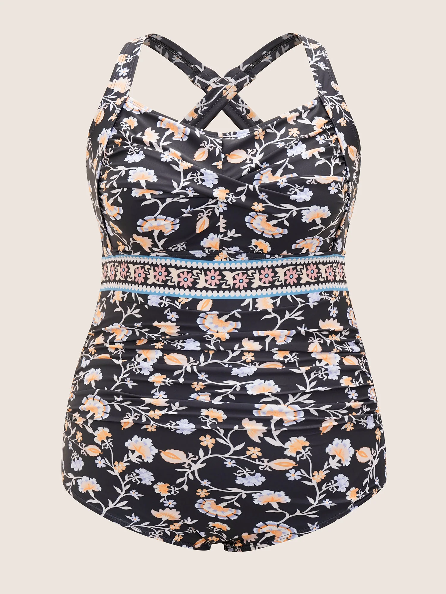 Bandana Print Twist Front One Piece Swimsuit - Image 7