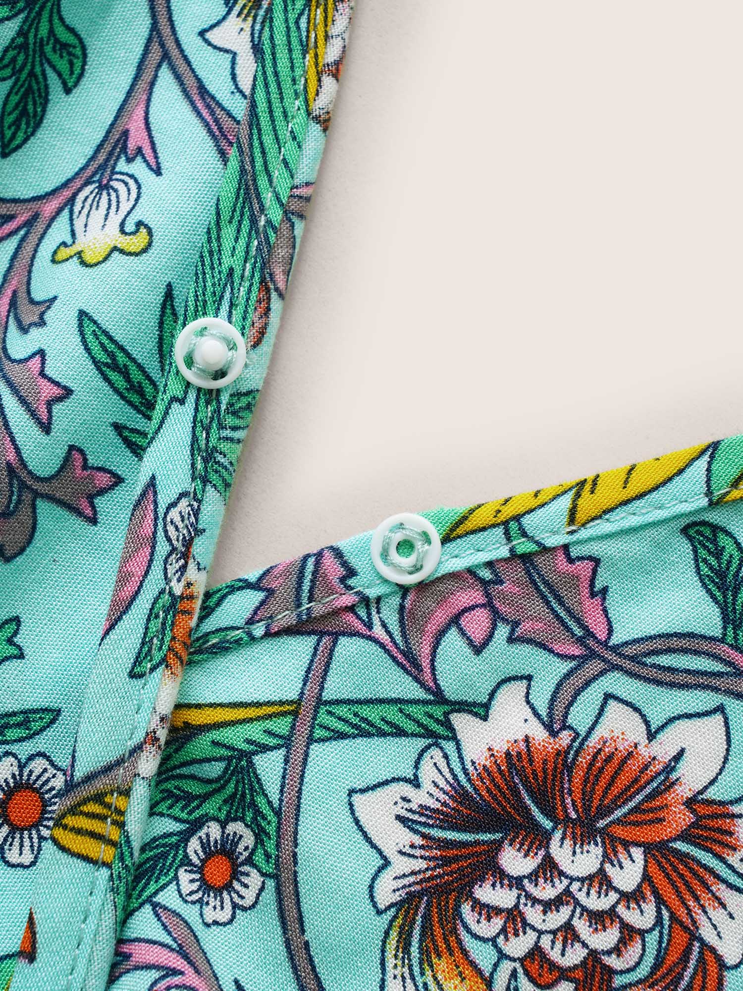 Bandana Print Wrap Belted Ties Romper - Image 6