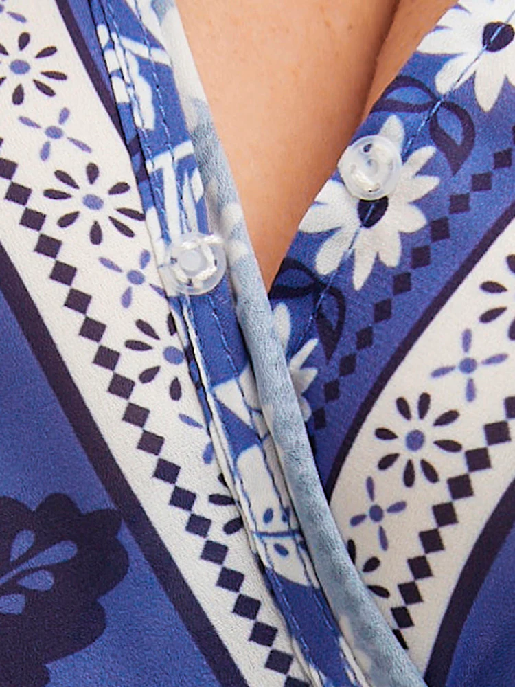 Bandana Ruffles Elastic Waist Wrap Blouse - Image 6