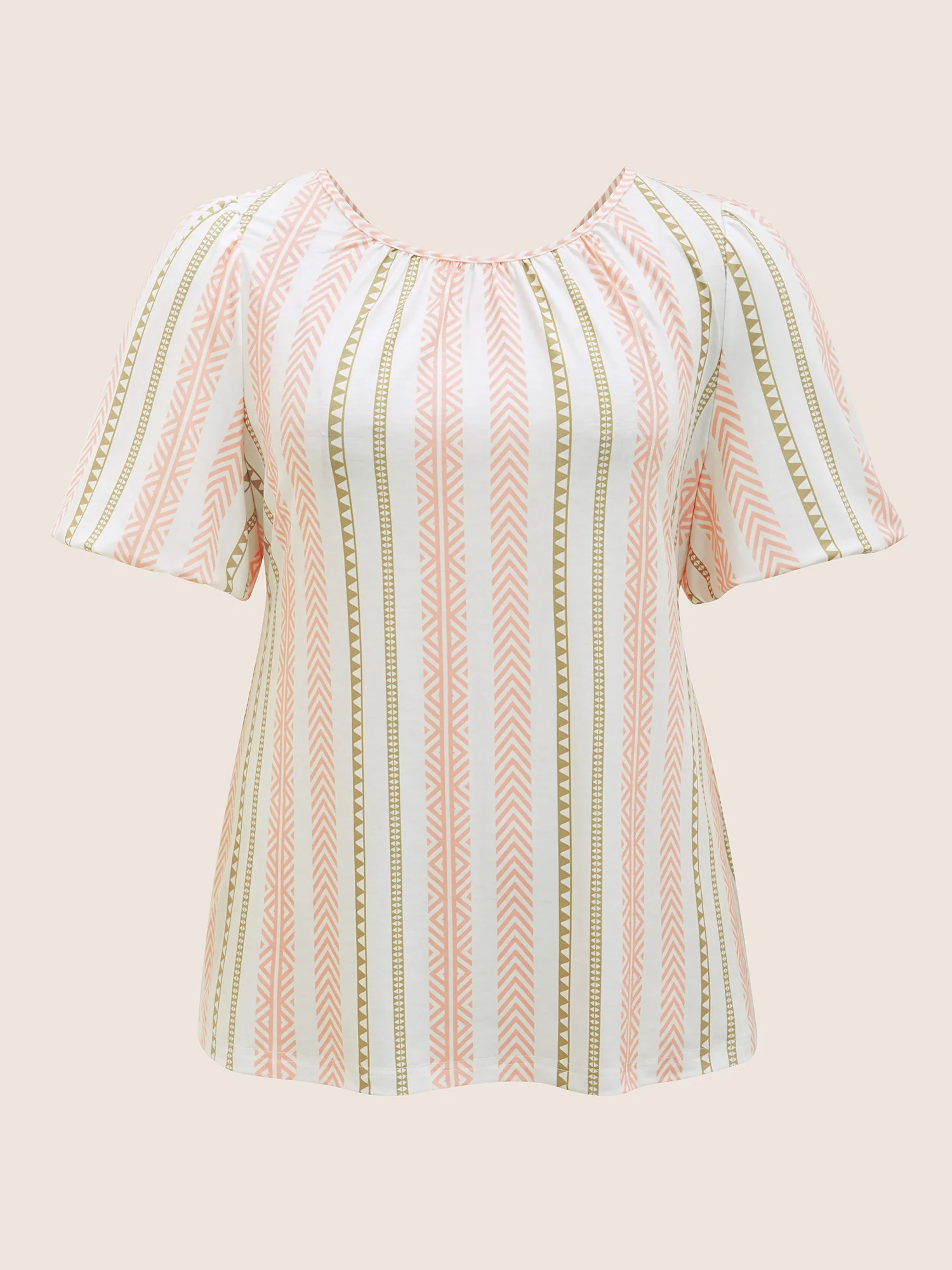 Bandana Striped Back Tie Lantern Sleeve T-shirt - Image 7