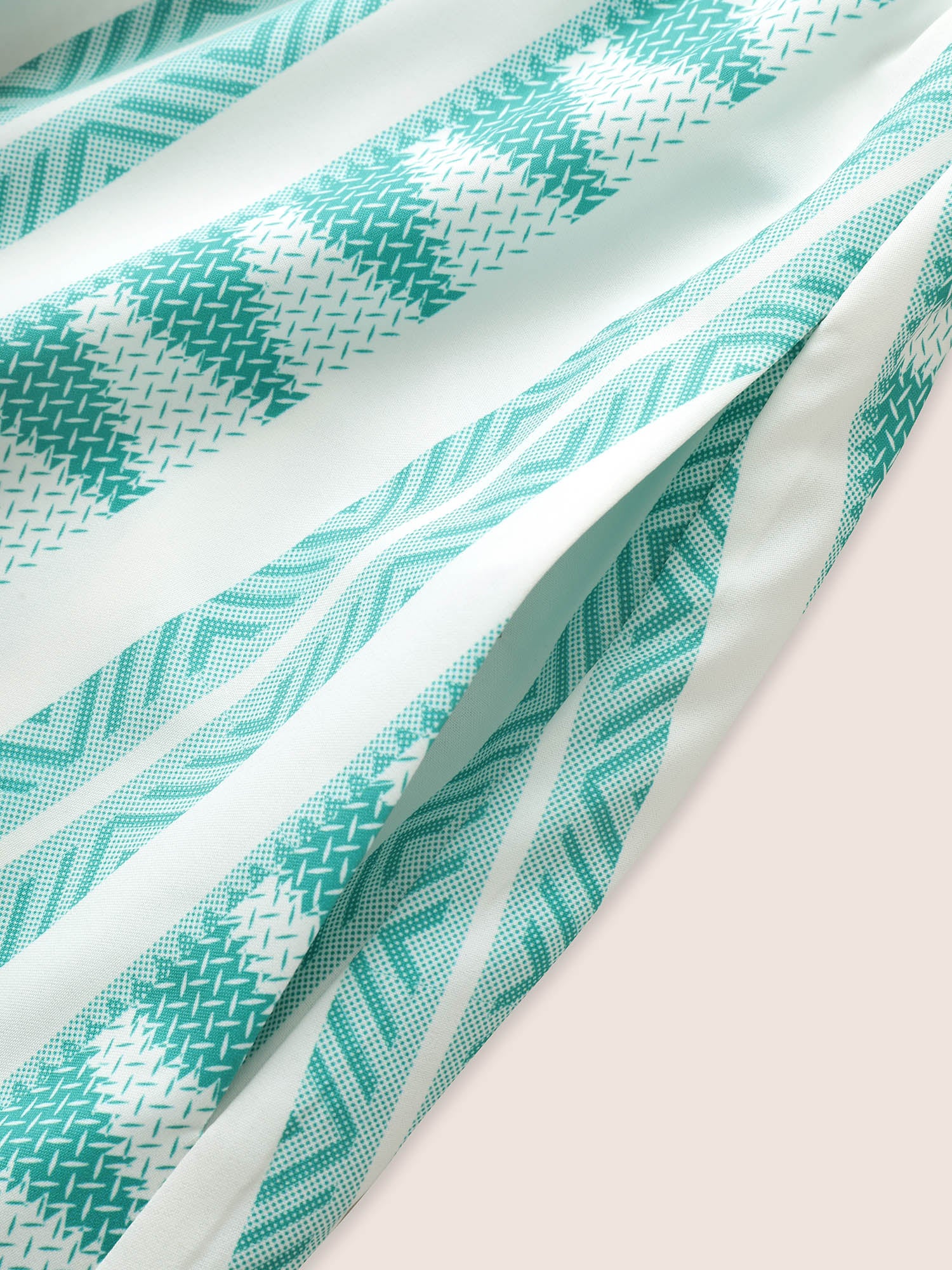Bandana Striped Overlap Collar Flutter Hem Dress - Image 5