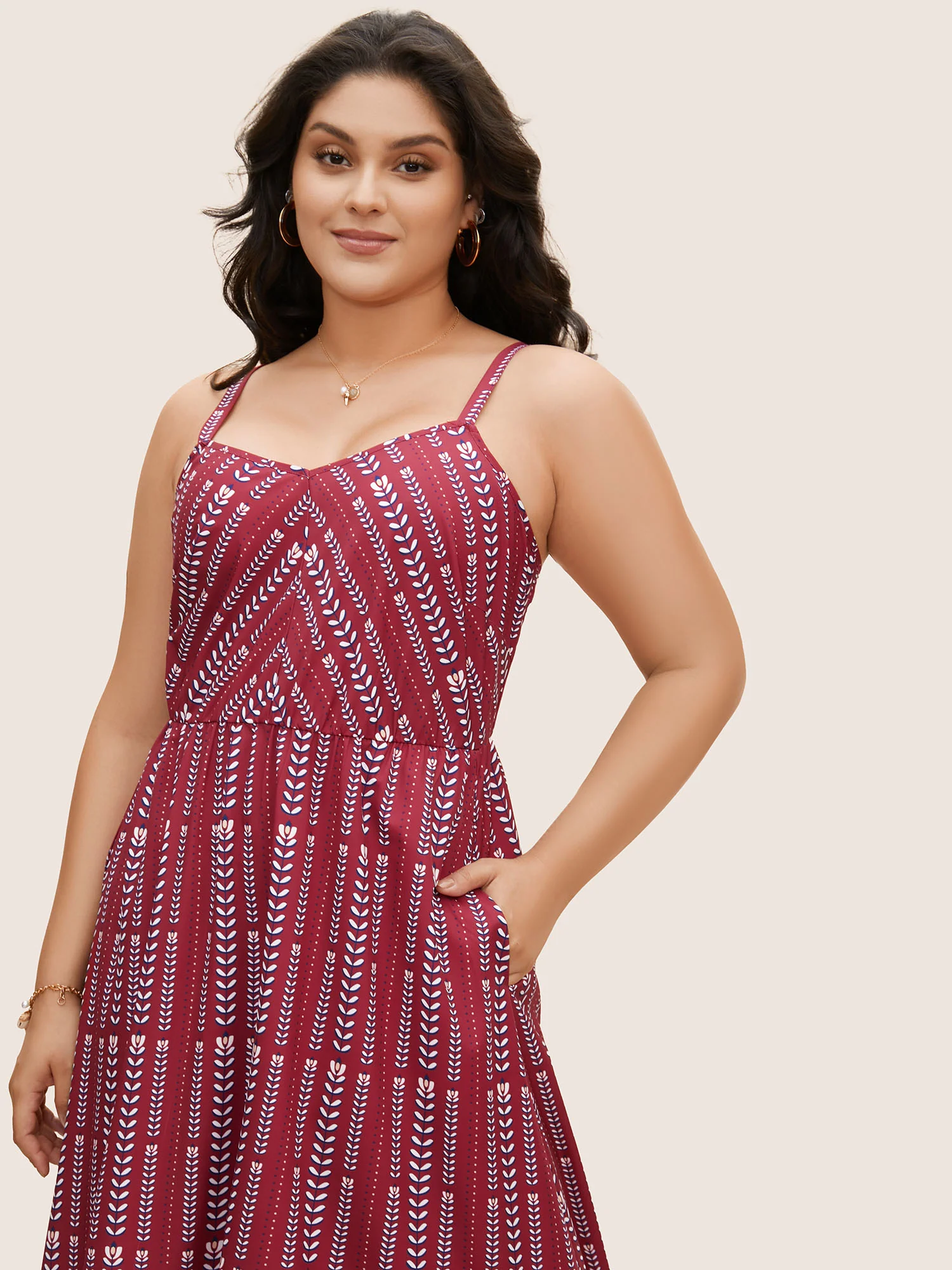 Bandana Striped Ruffle Hem Cami Dress - Image 4