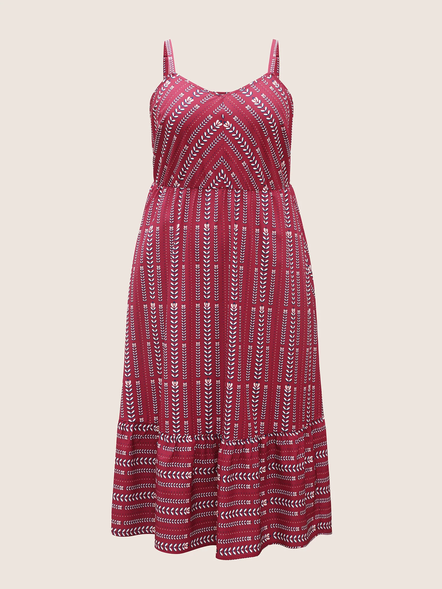 Bandana Striped Ruffle Hem Cami Dress - Image 7