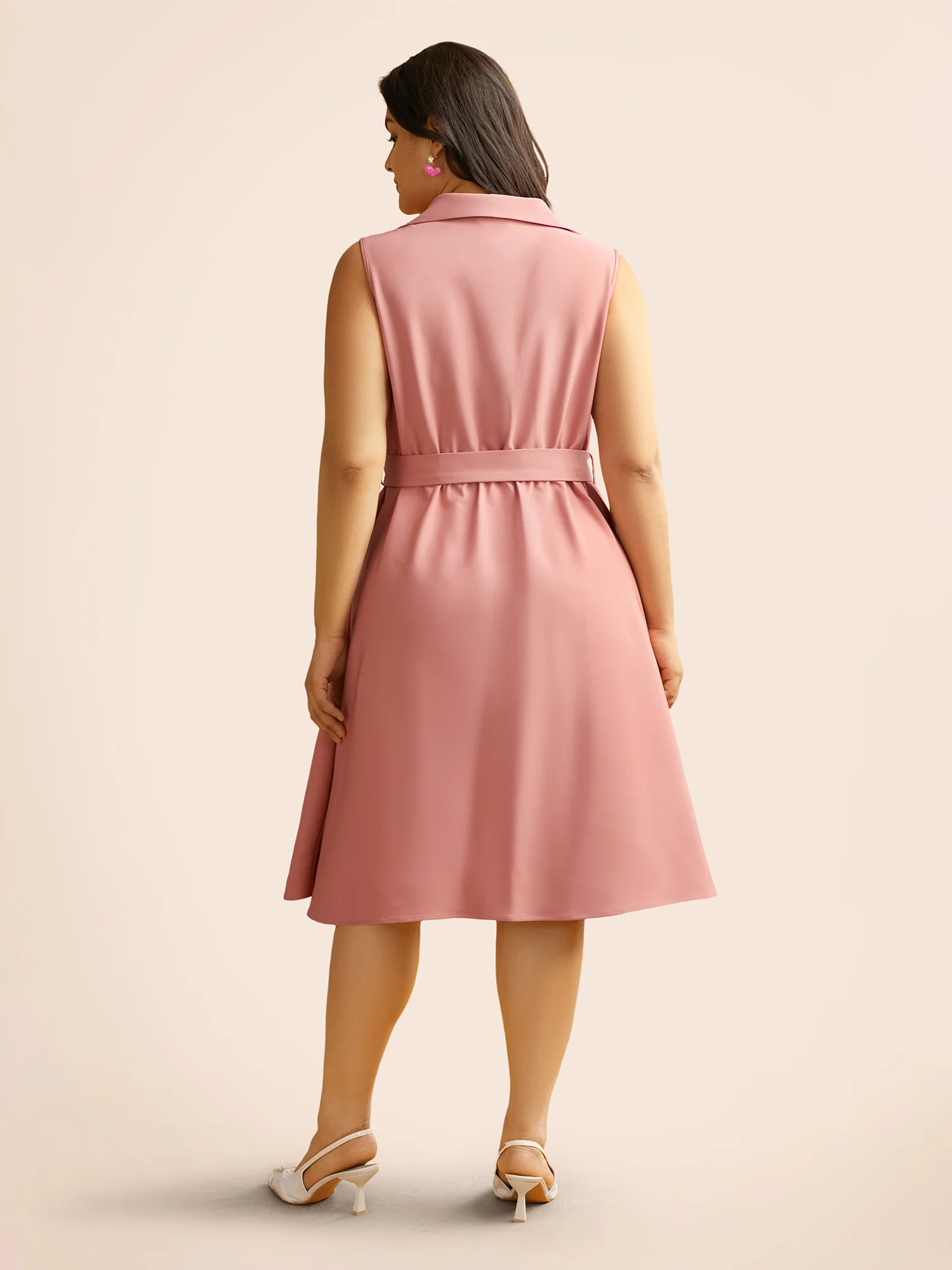 Sleeveless Chest Flaps Midi Dress - Image 3