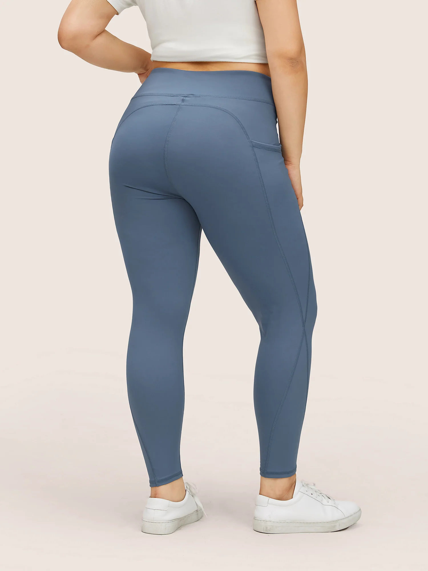 Basic High Waisted Stretchy Butt Lift Leggings - Image 2