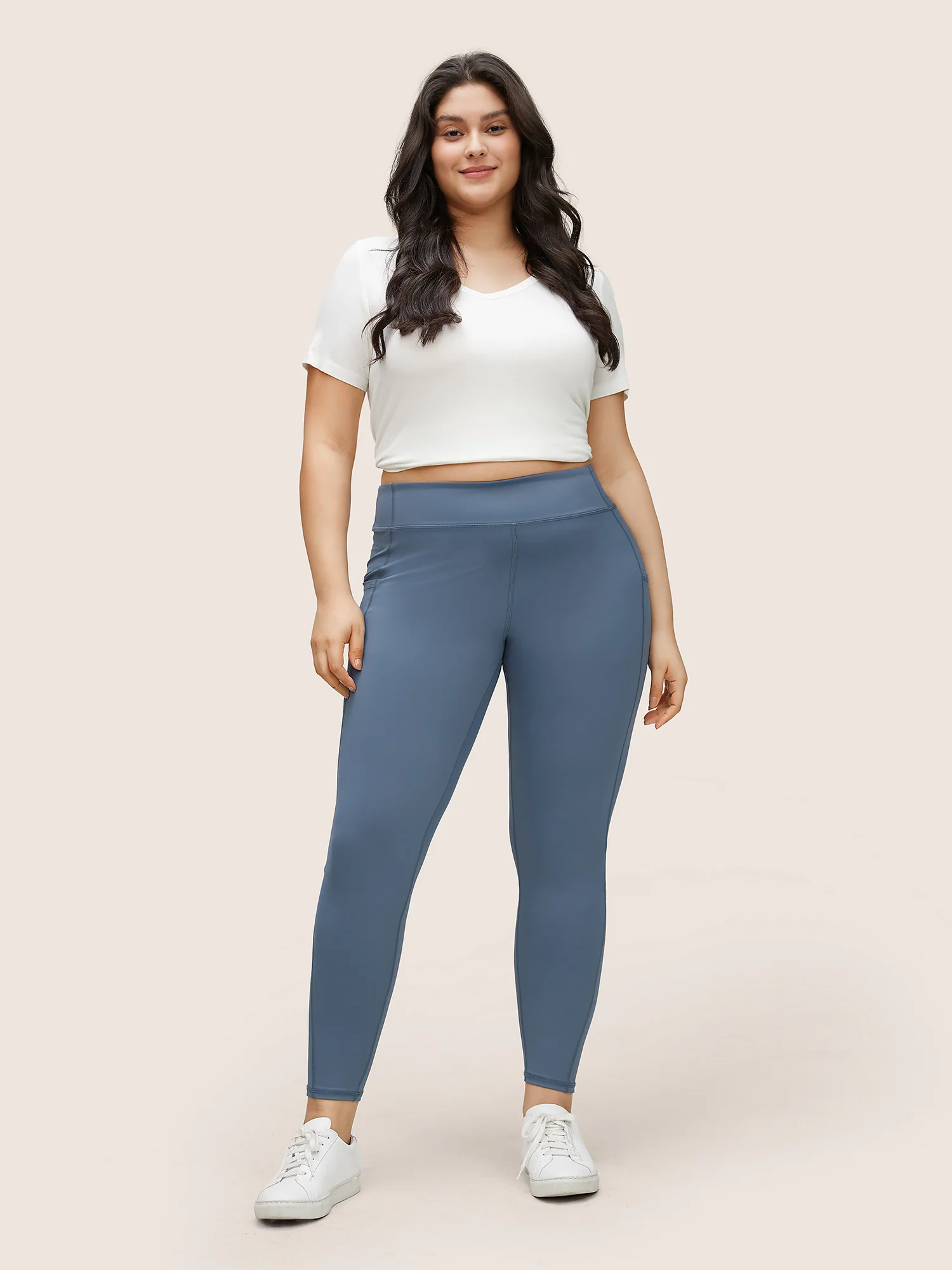 Basic High Waisted Stretchy Butt Lift Leggings - Image 3