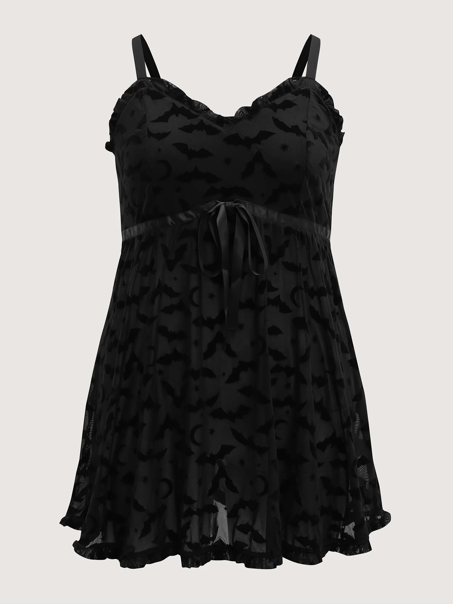 Bat Flocked Sheer Ruffled Nightgown - Image 7