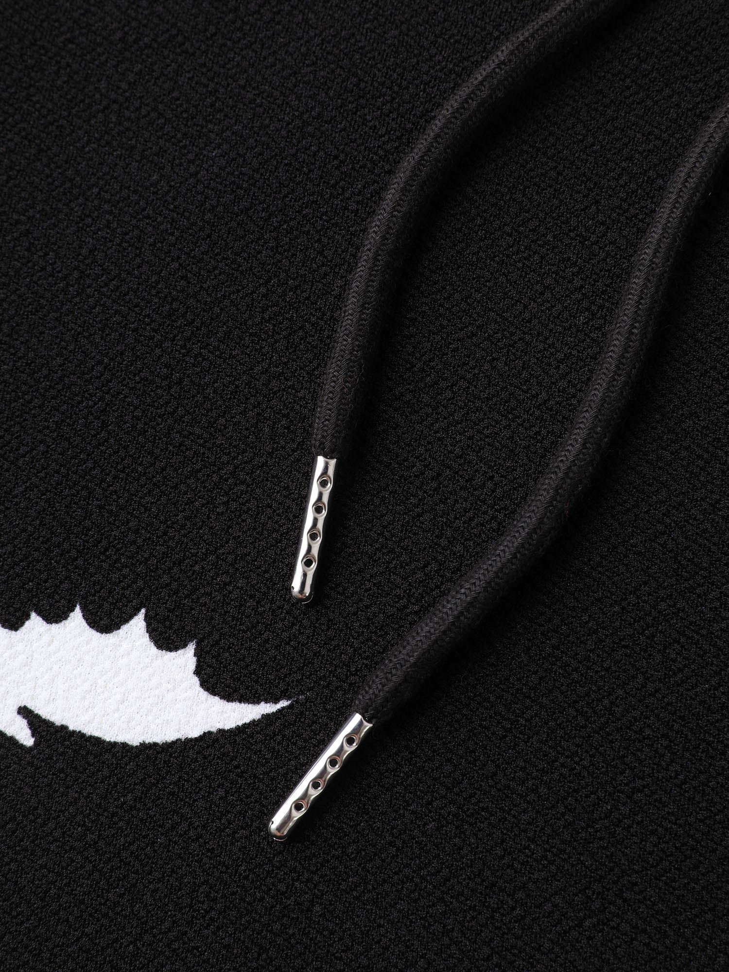 Bat Print Stretchy Textured Zipper Hoodie - Image 6