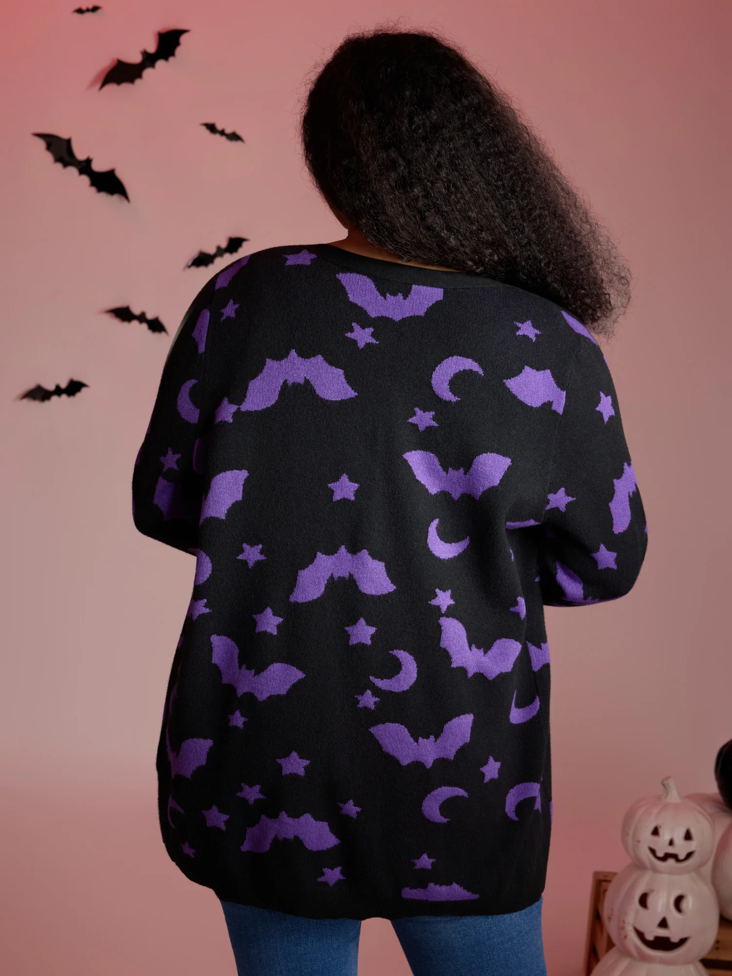 Bat Printed Jacquard Cardigan - Image 4