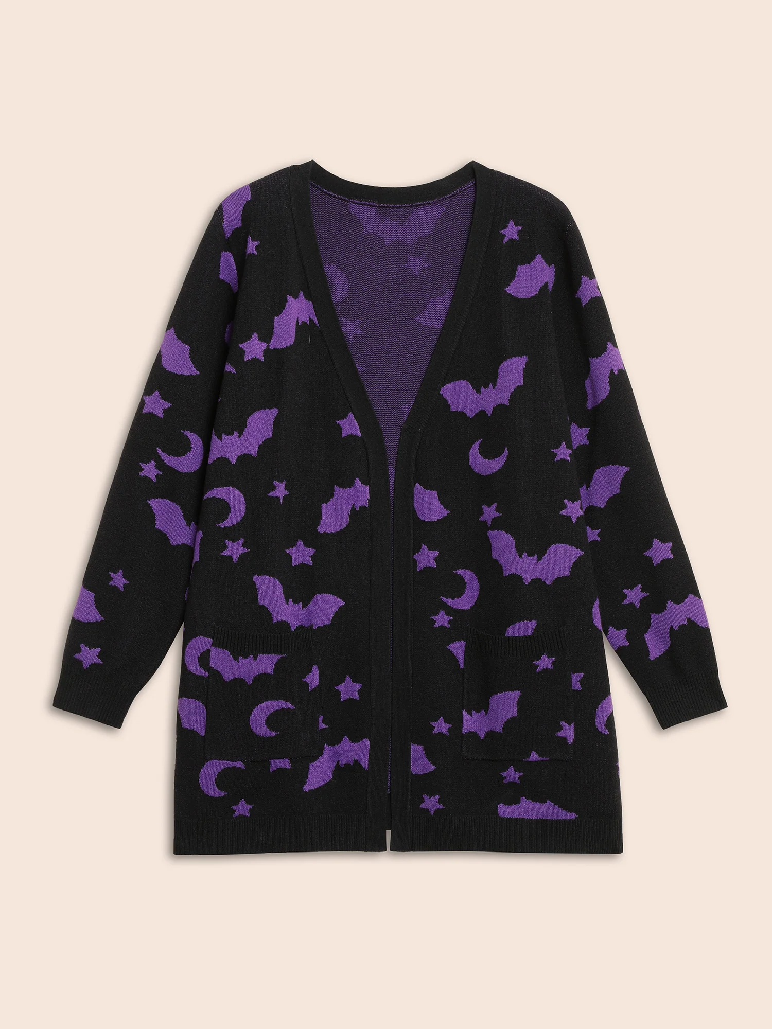 Bat Printed Jacquard Cardigan - Image 7