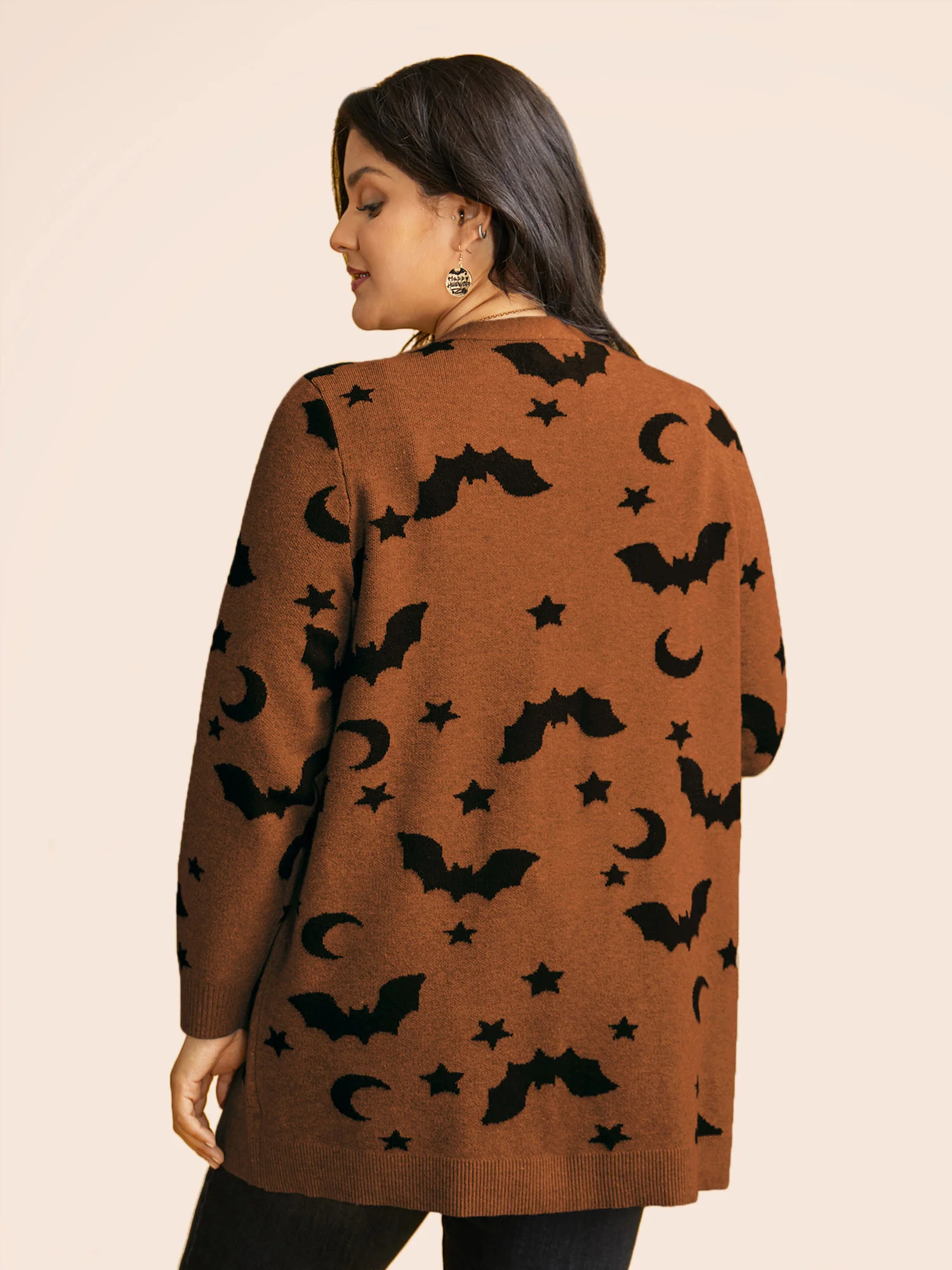 Bat Printed Jacquard Cardigan - Image 9