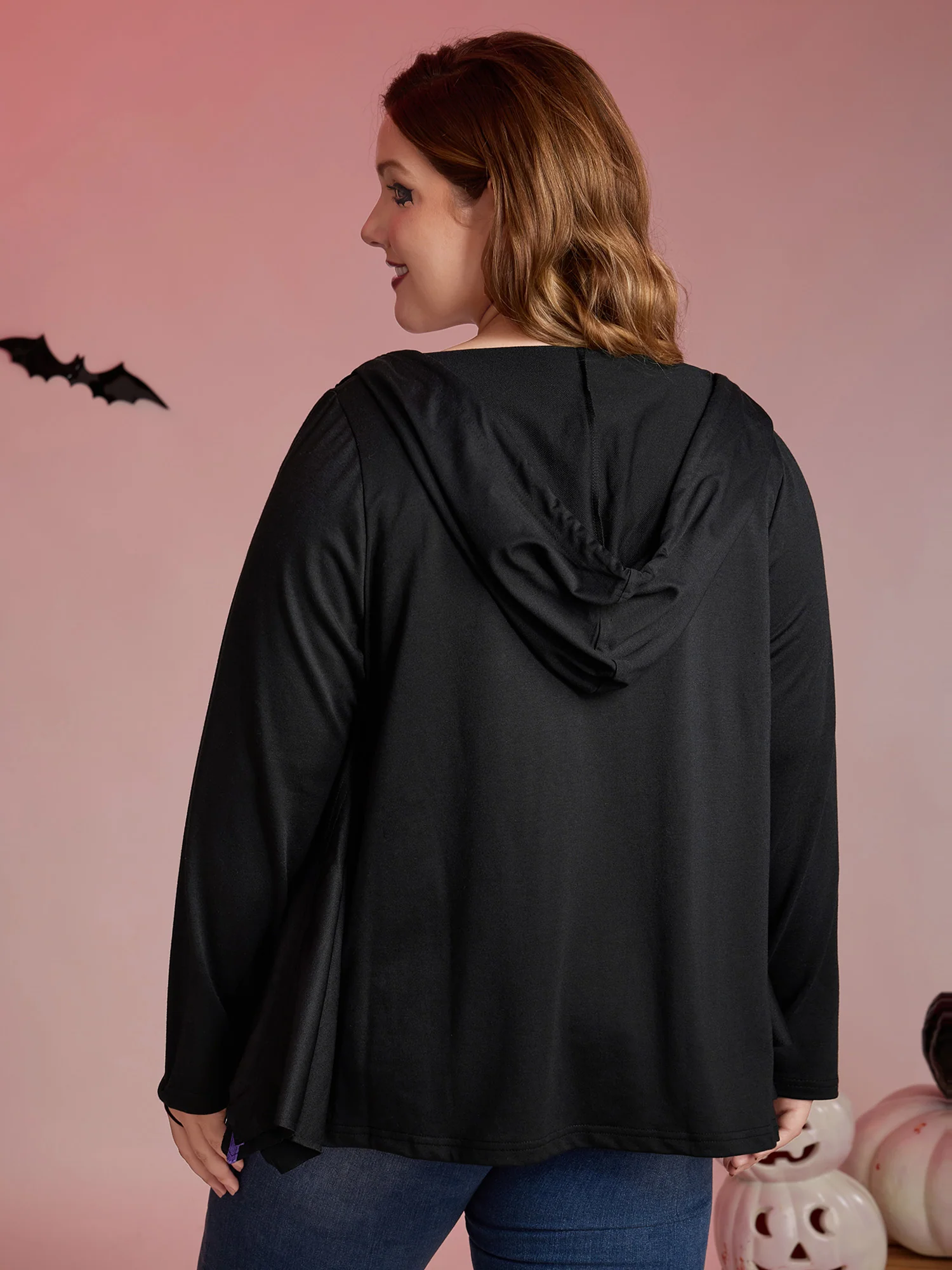 Bat-Shaped Contrast Stretchy Jacket - Image 5