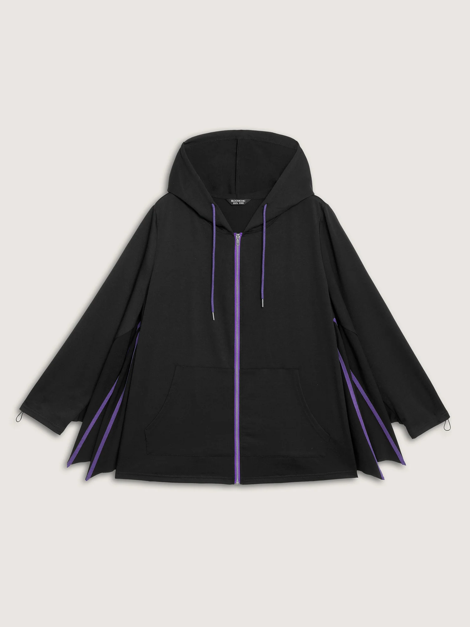 Bat-Shaped Contrast Stretchy Jacket - Image 9