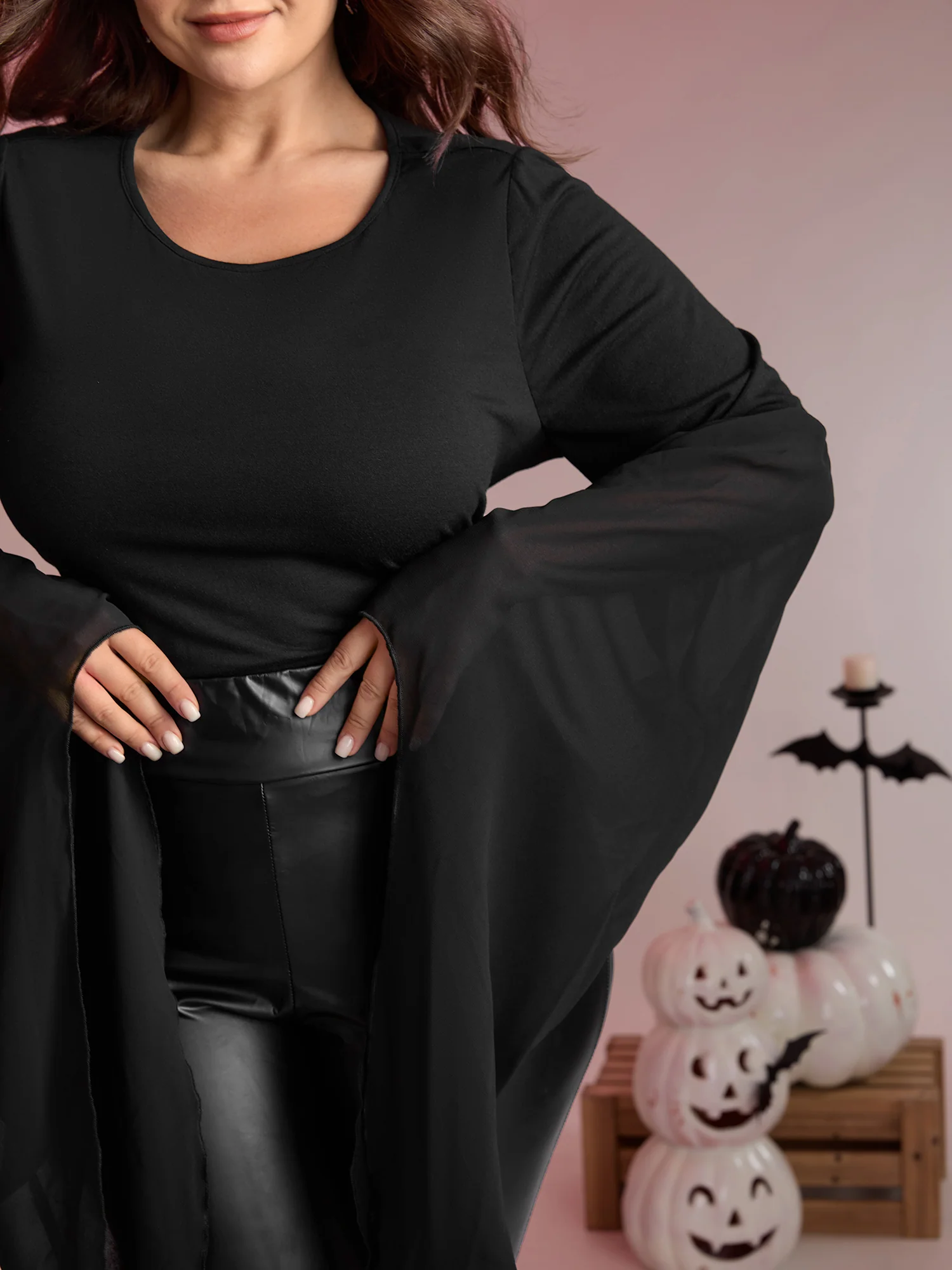Bat Wings Round Sleeve Relaxed Fit Top - Image 3