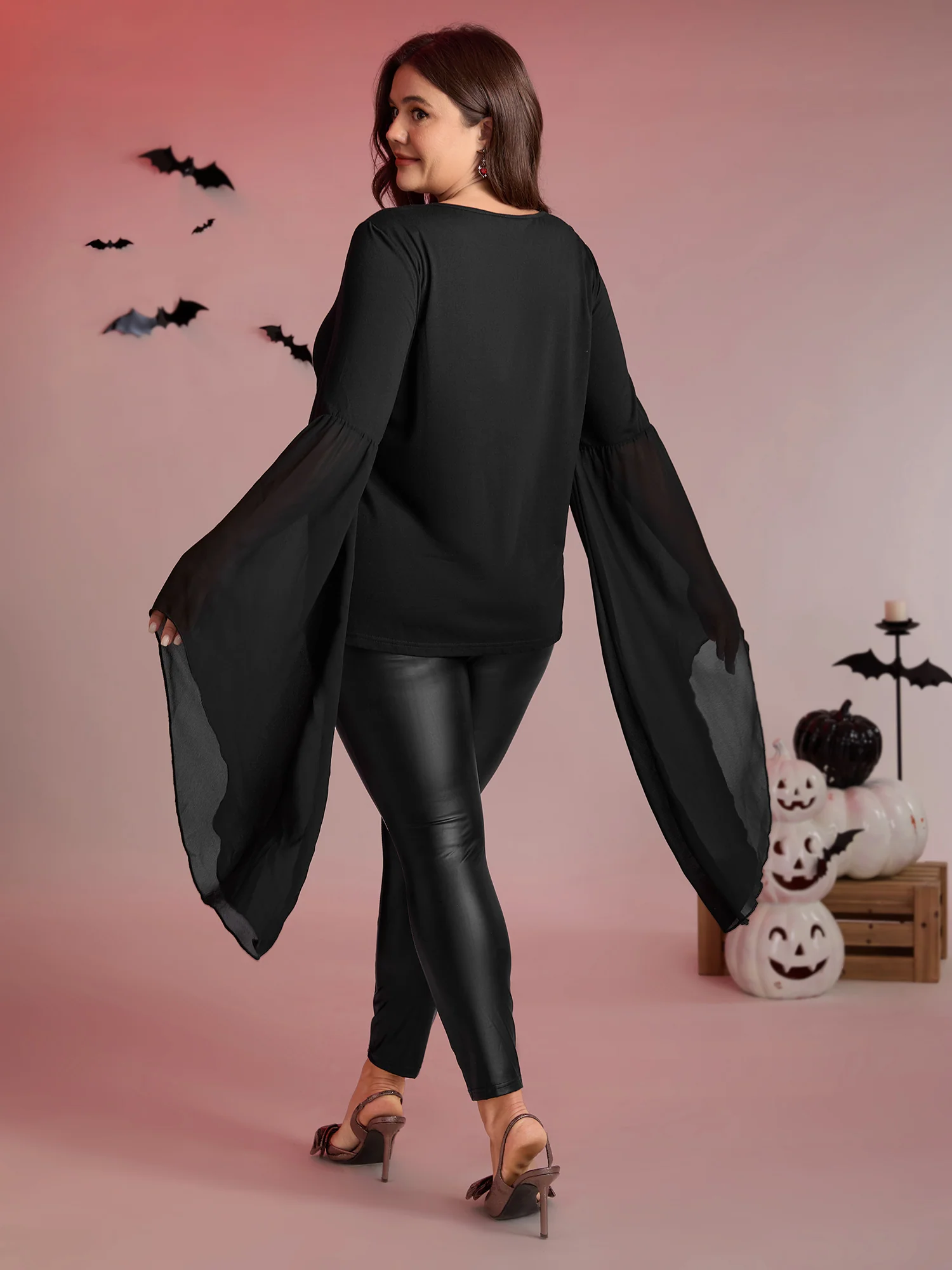 Bat Wings Round Sleeve Relaxed Fit Top - Image 5