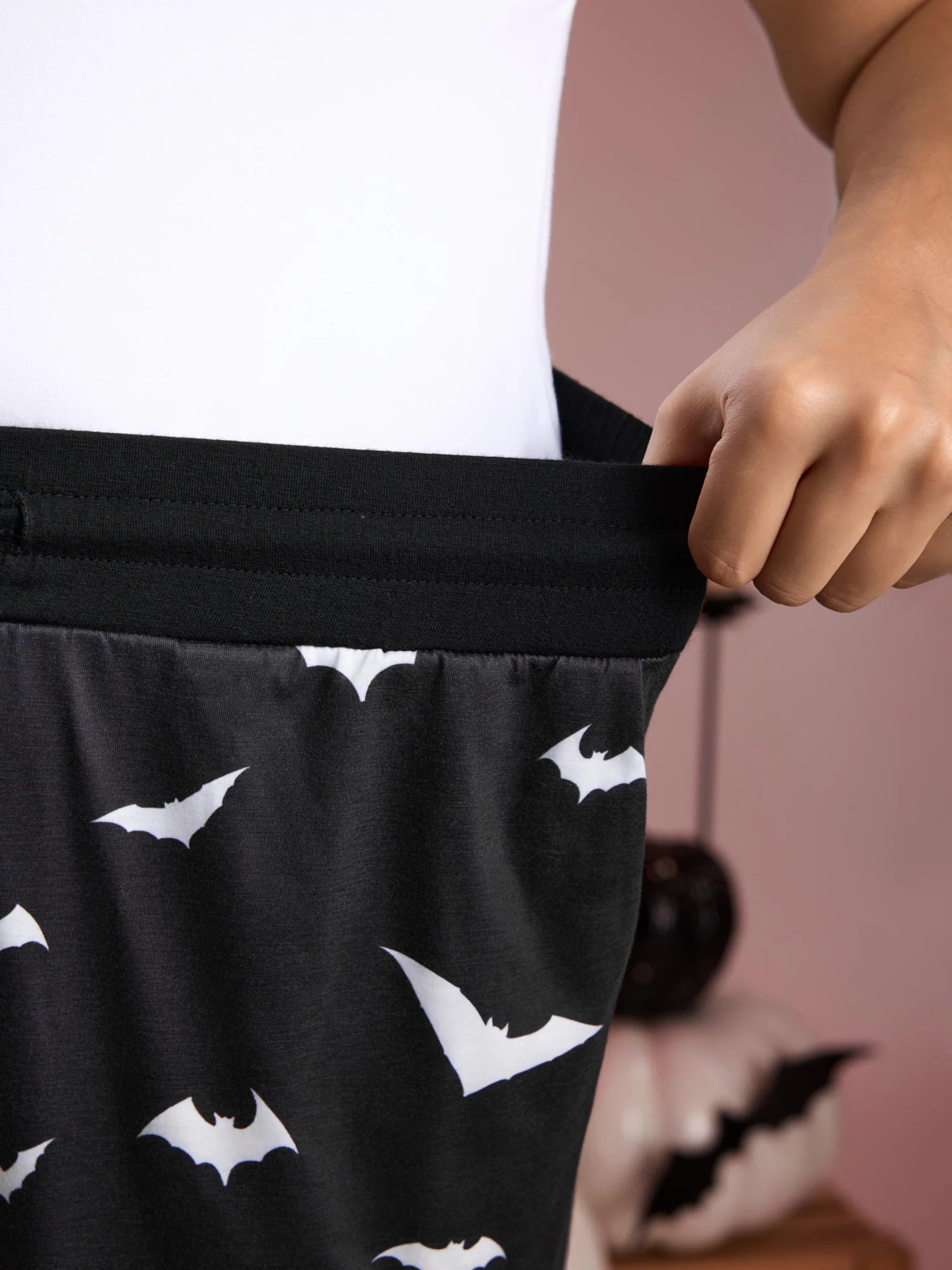 Batty Knit Printed Wide Leg Lounge Bottoms - Image 3