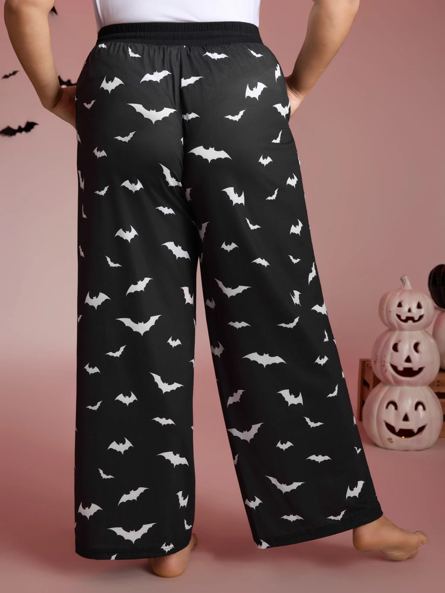 Batty Knit Printed Wide Leg Lounge Bottoms - Image 4