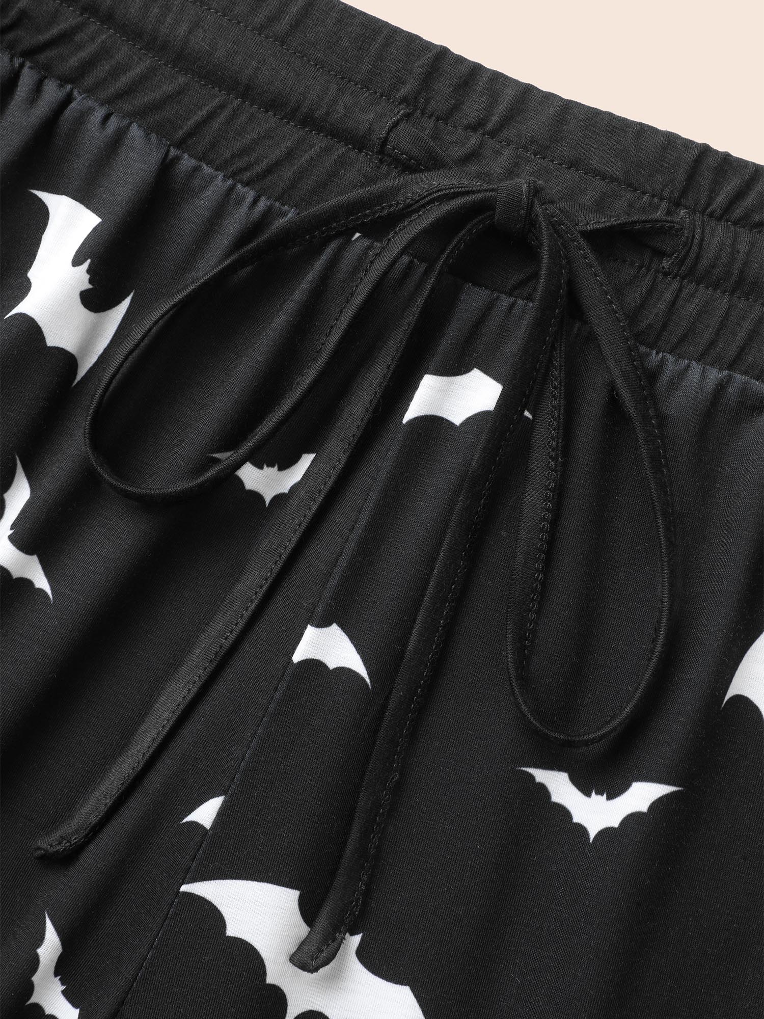 Batty Knit Printed Wide Leg Lounge Bottoms - Image 5