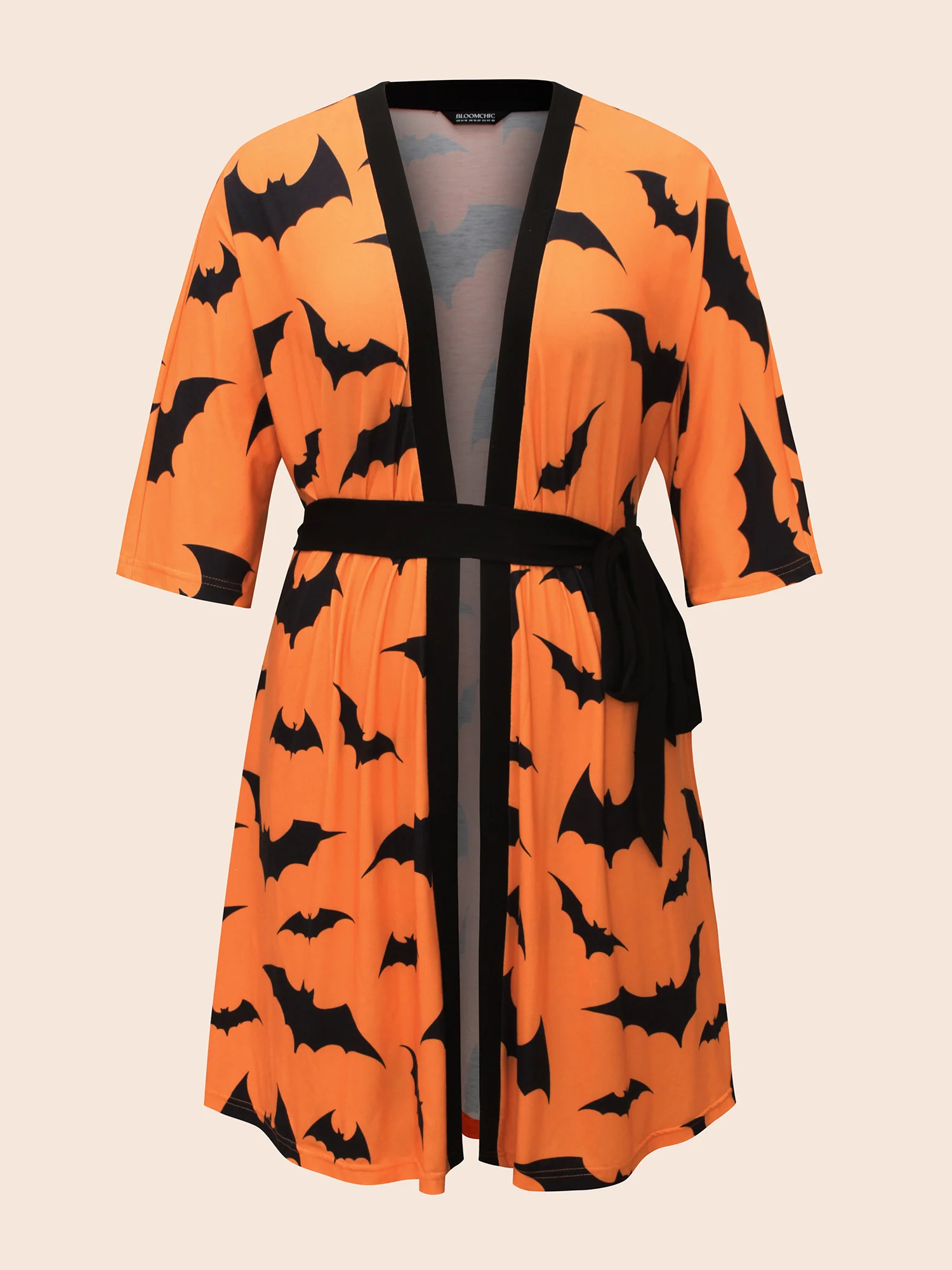 Batty Print Midi Loungewear Robe - Image 7