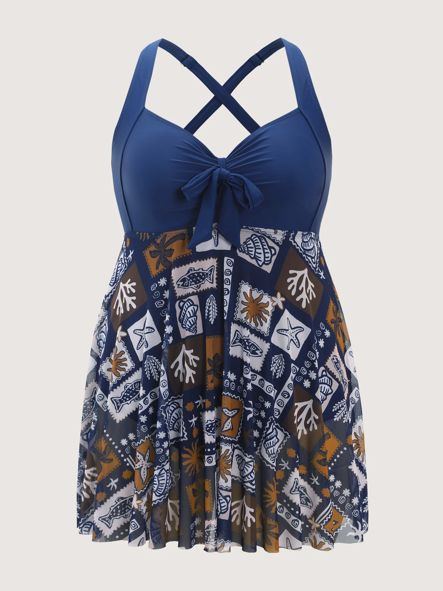 Beach-Ready Print Mesh Flowy Swim Dress - Image 6