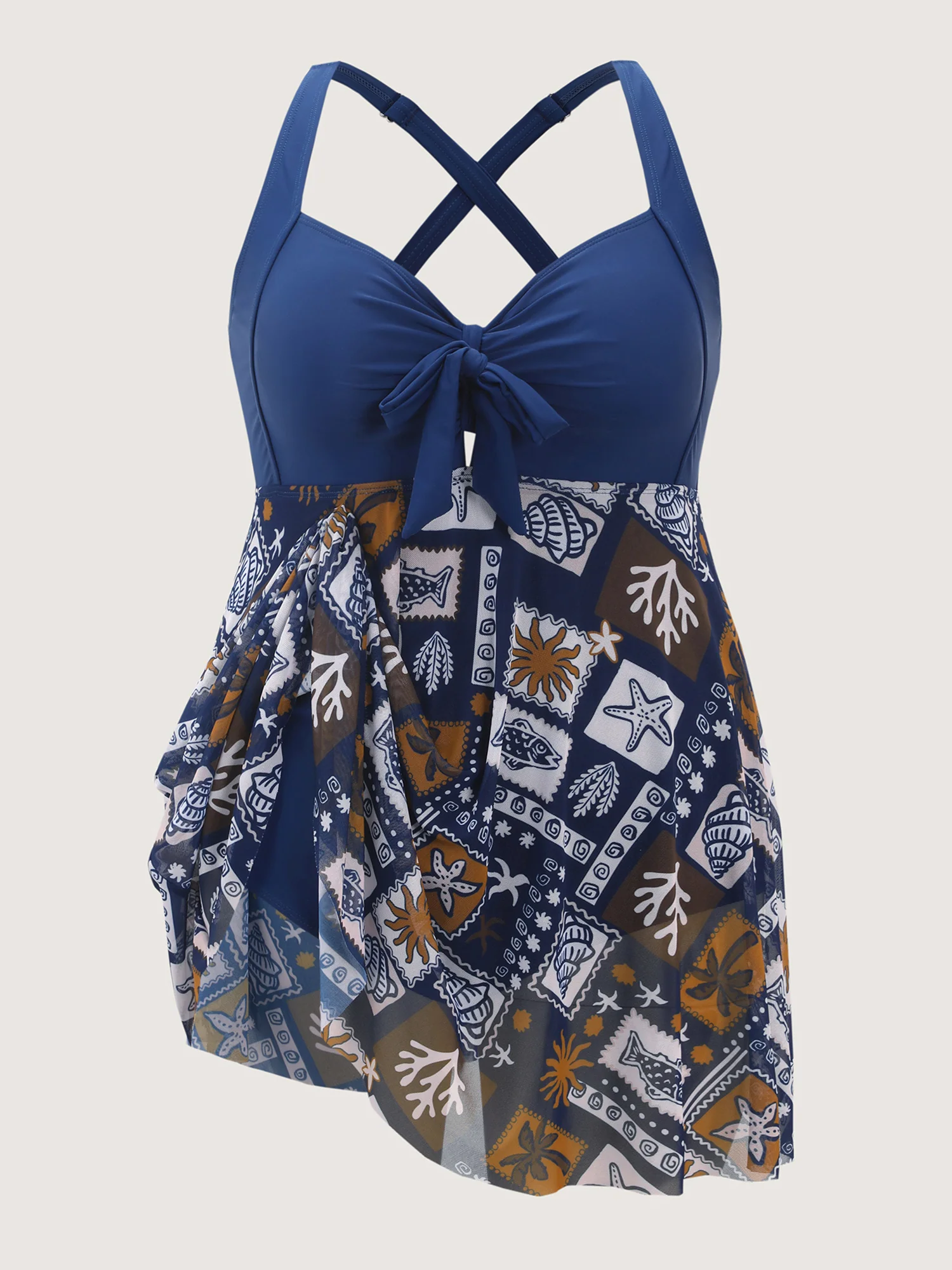 Beach-Ready Print Mesh Flowy Swim Dress - Image 7