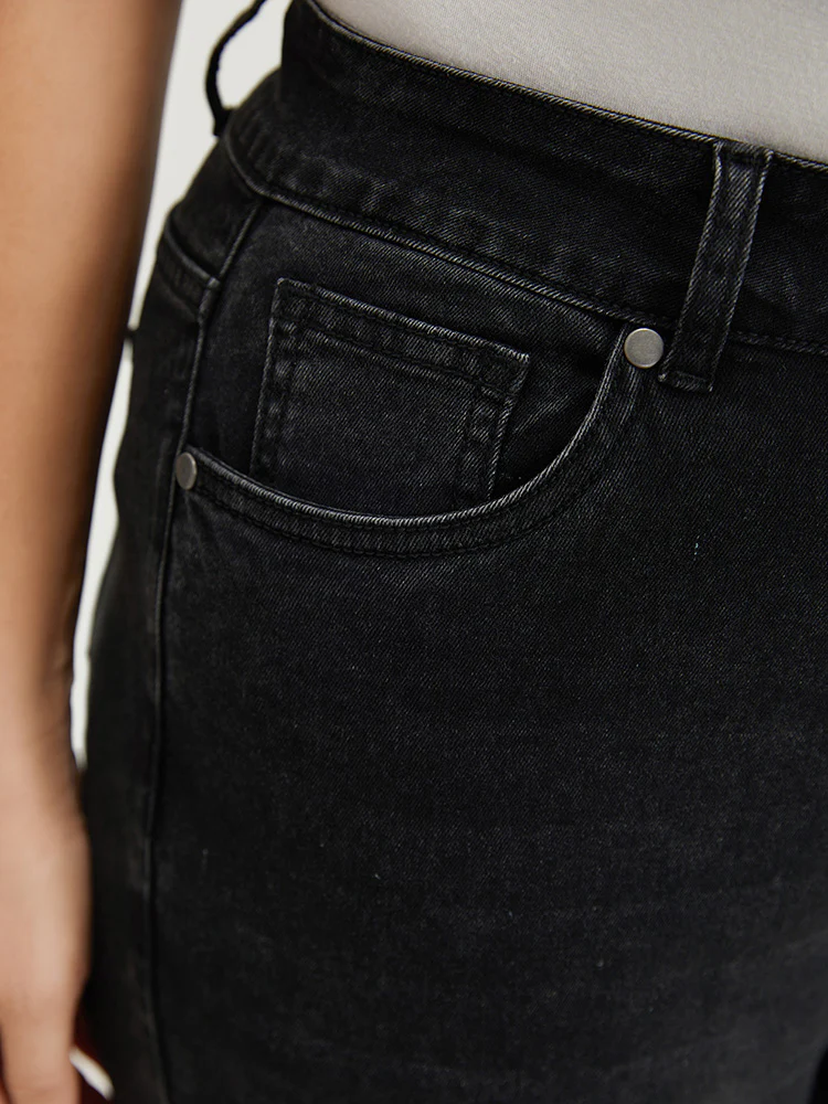Beaded Detail Pocket Very Stretchy Black Wash Jeans - Image 8