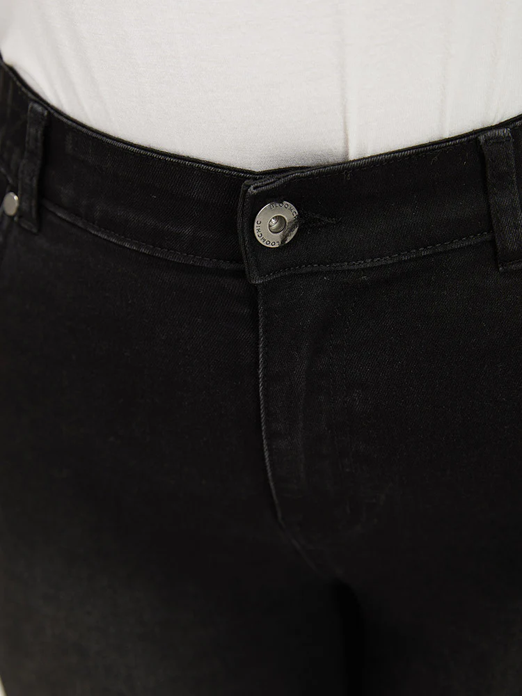 Beaded Detail Pocket Very Stretchy Black Wash Jeans - Image 9