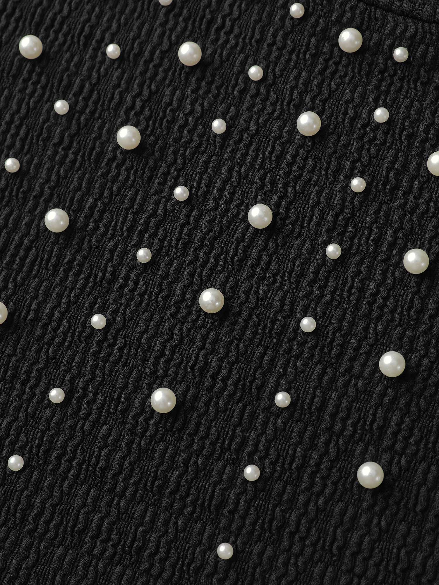 Beaded Round Neck Solid Sweatshirt - Image 6