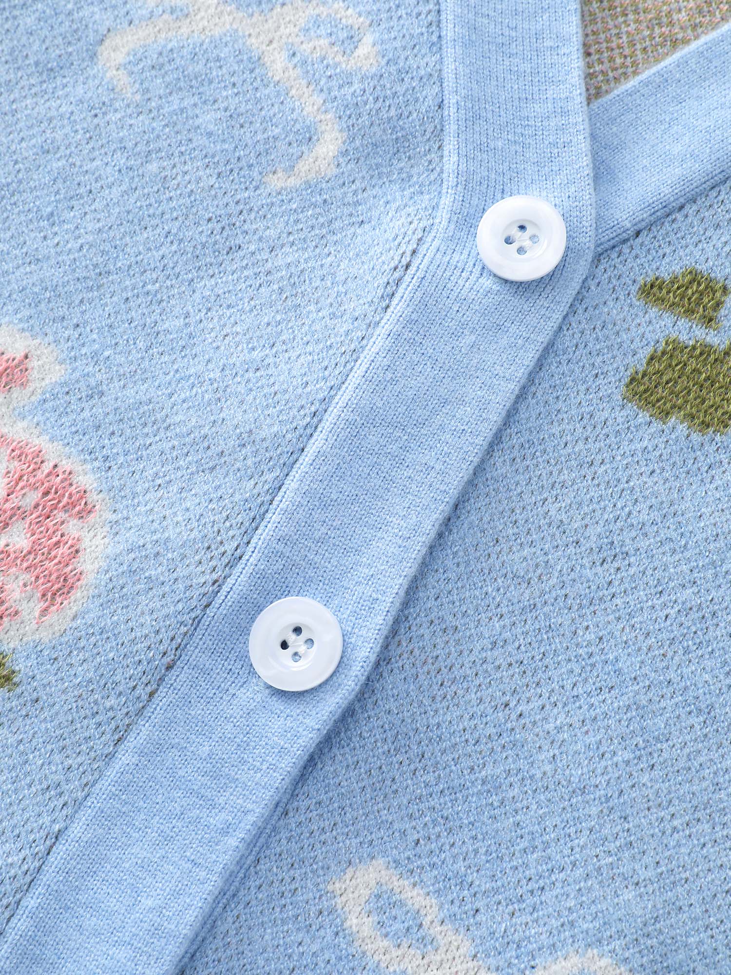 Beautiful Floral Bow Pattern Jacquard Knit Cardigan - Image 6
