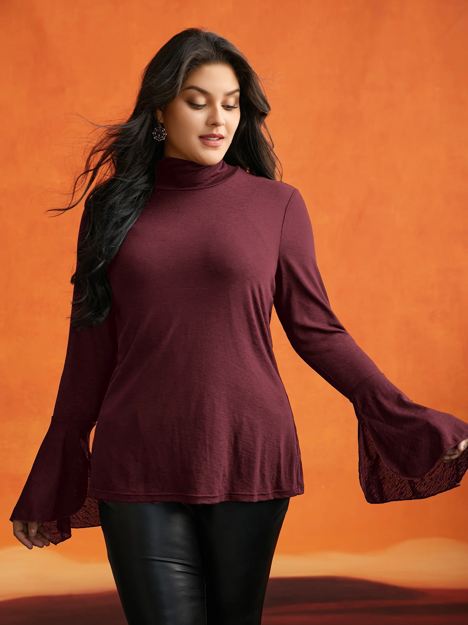 Bell Sleeves Turtleneck T-shirt - Image 10
